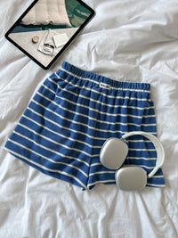 Short Pampelonne éponge rayures bleu/blanc