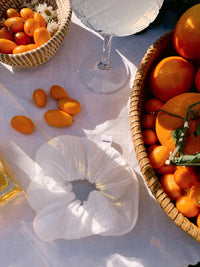 Chouchou gaze de coton blanc