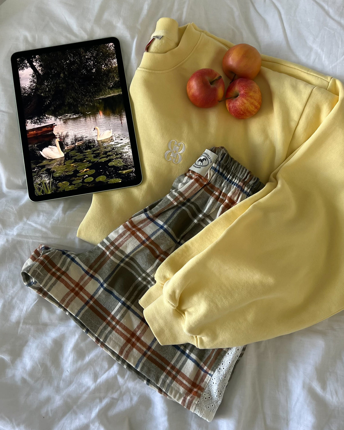 Le short Countryside - Tartan cinnamon broderie anglaise 🐄