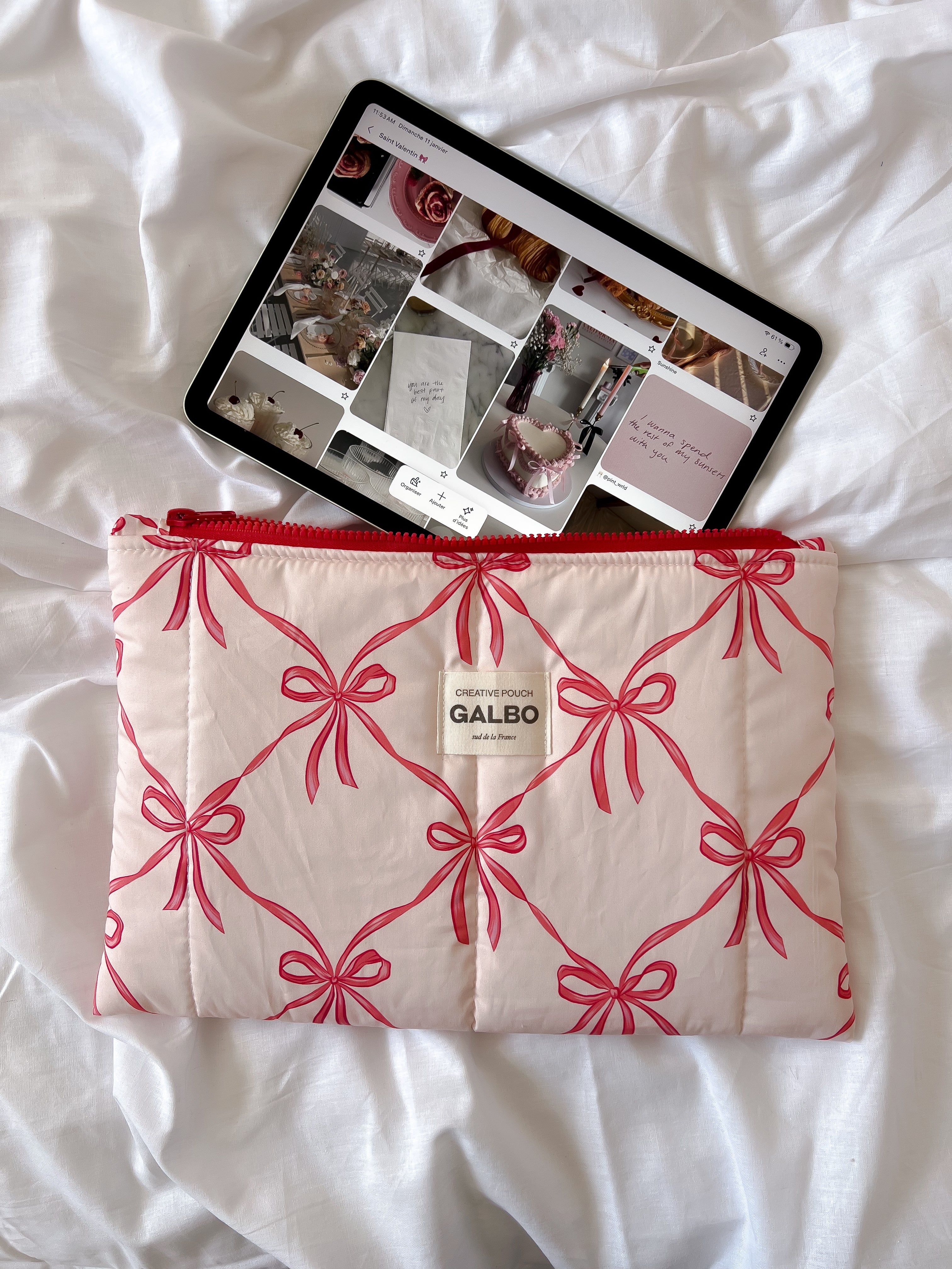 CREATIVE POUCH - matelassée Noeuds Powder Pink 🎀