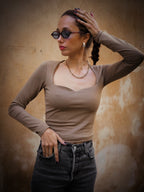 Top col coeur - Mocha 🤎