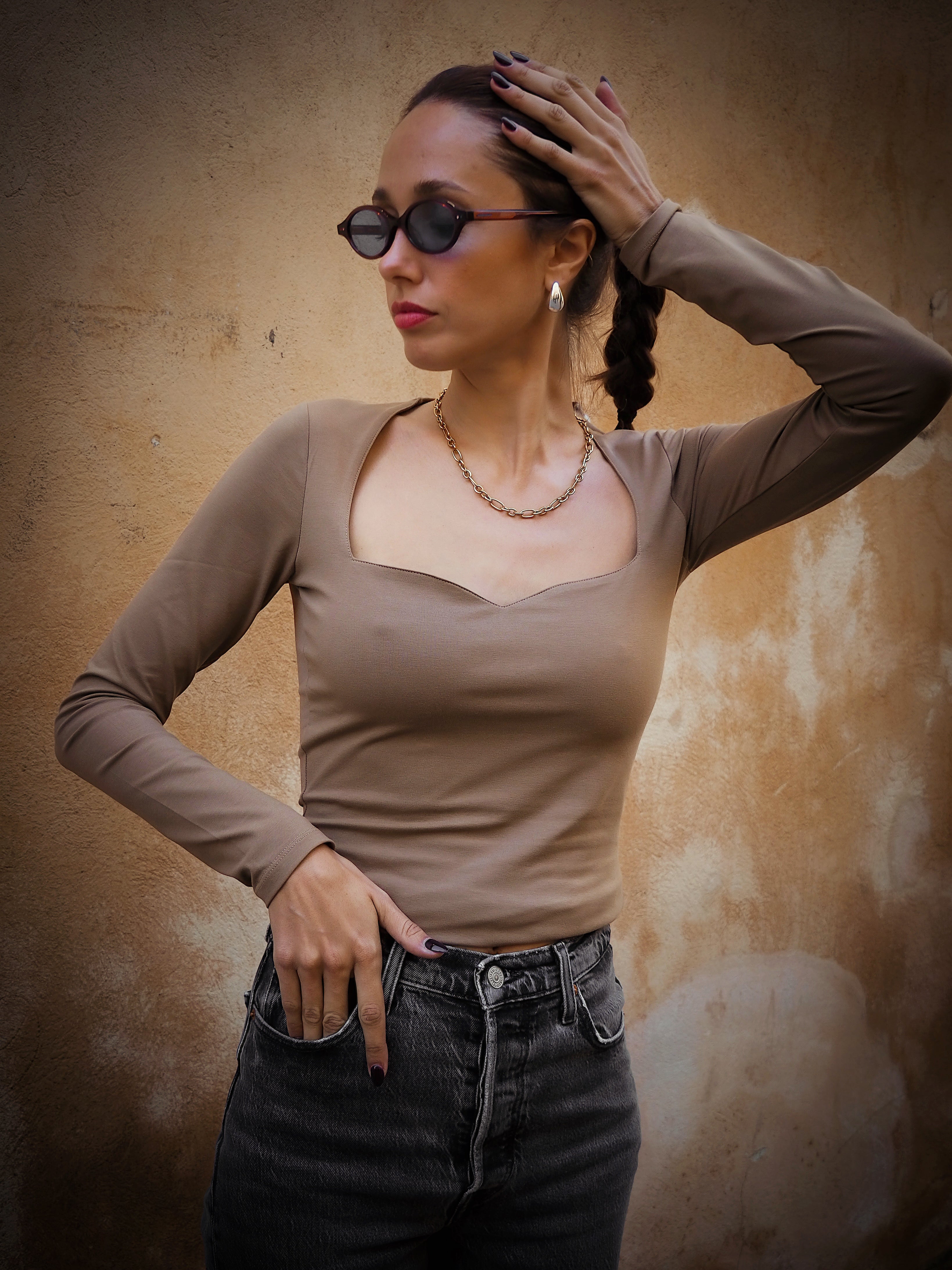 Top col coeur - Mocha 🤎