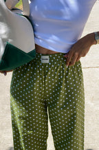 Le Pantalon Sanary - Pistachio Polka Dots
