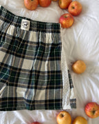 Le short Countryside - Tartan emerald broderie anglaise 🦢