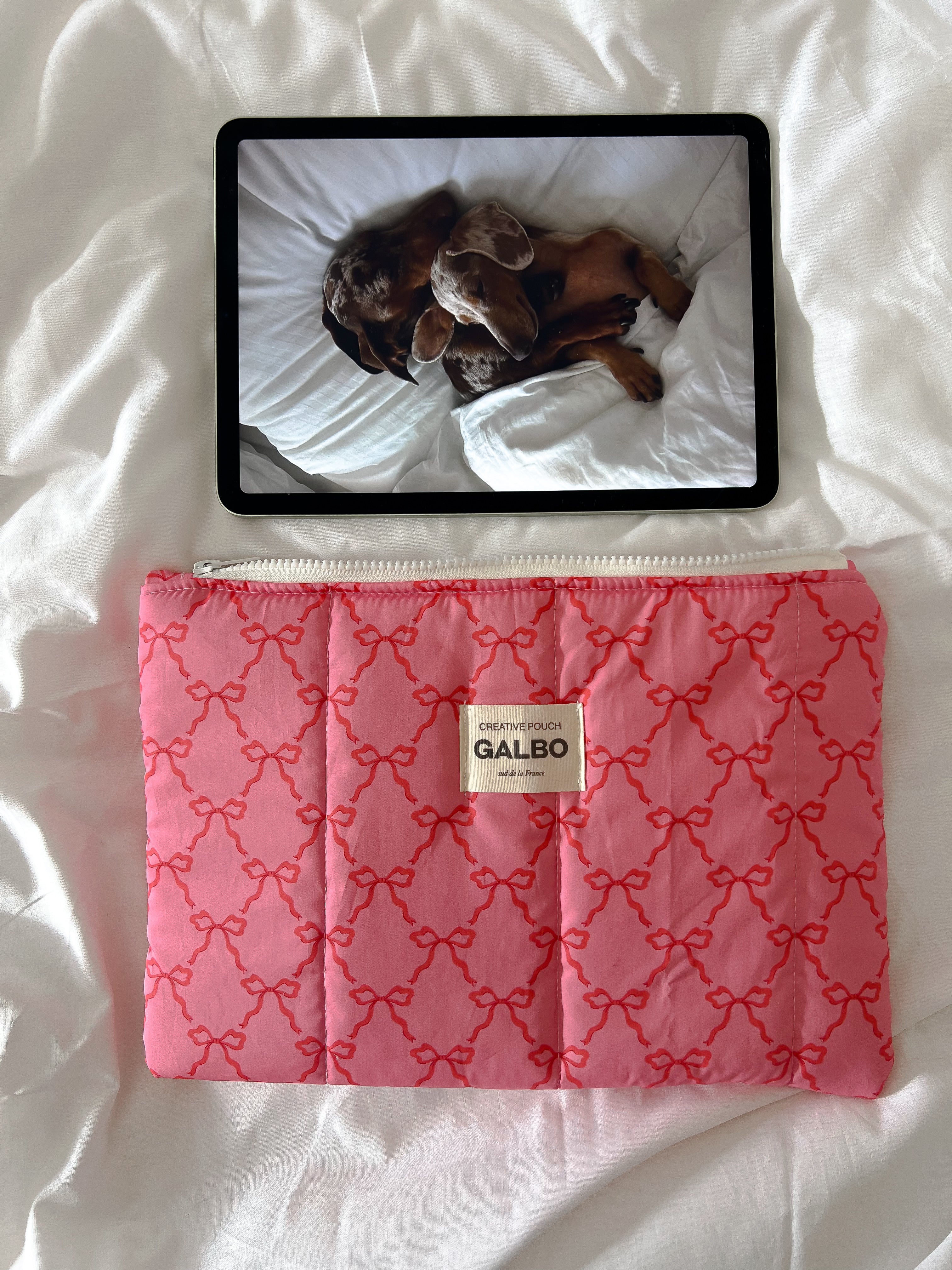 CREATIVE POUCH - matelassée Noeuds Raspberry Pink 💘