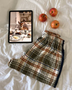 Le short Countryside - Tartan cinnamon bande navy 🐄