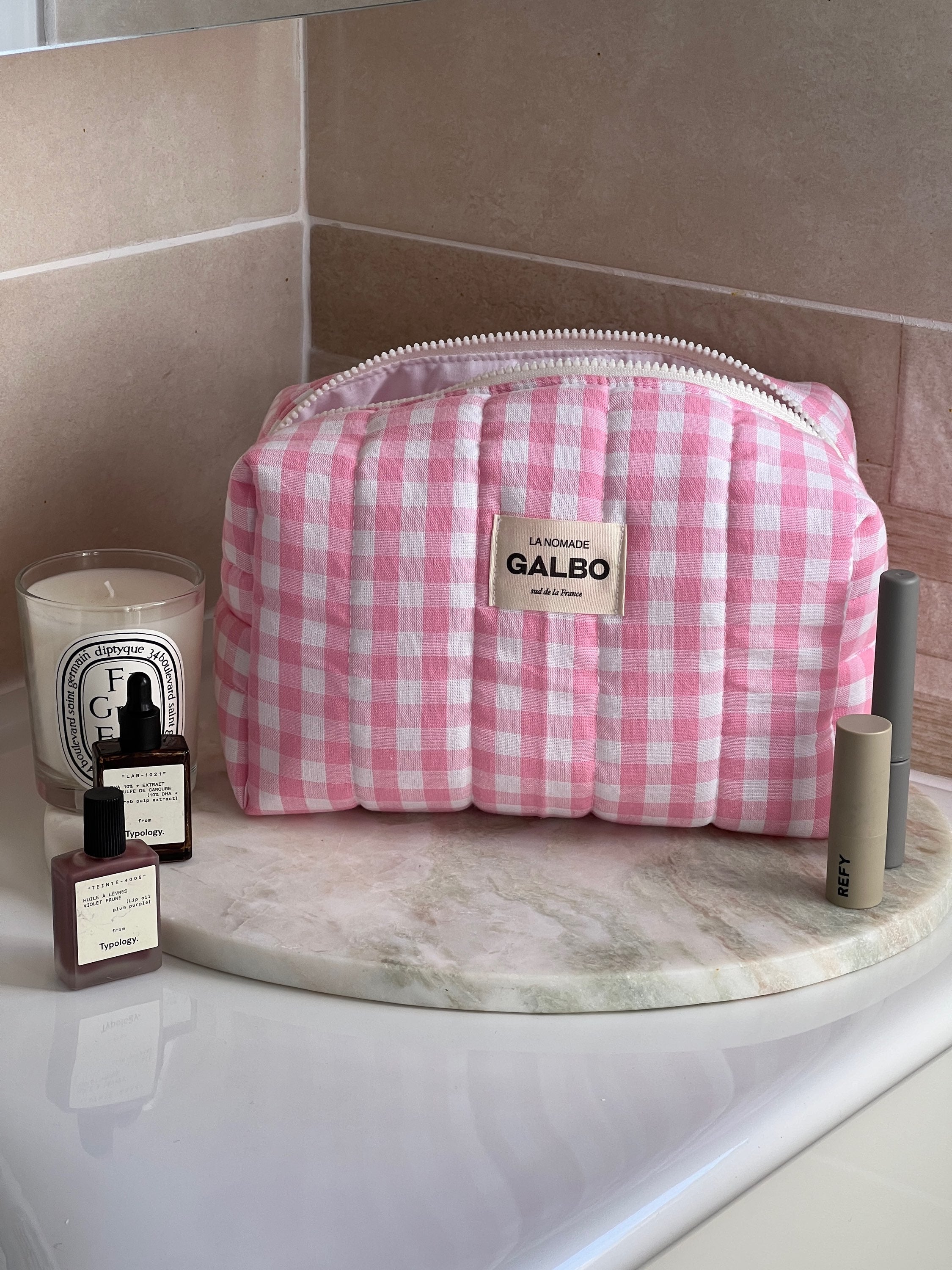 LA NOMADE - matelassée vichy rose