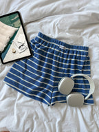 Short Pampelonne éponge rayures bleu/blanc