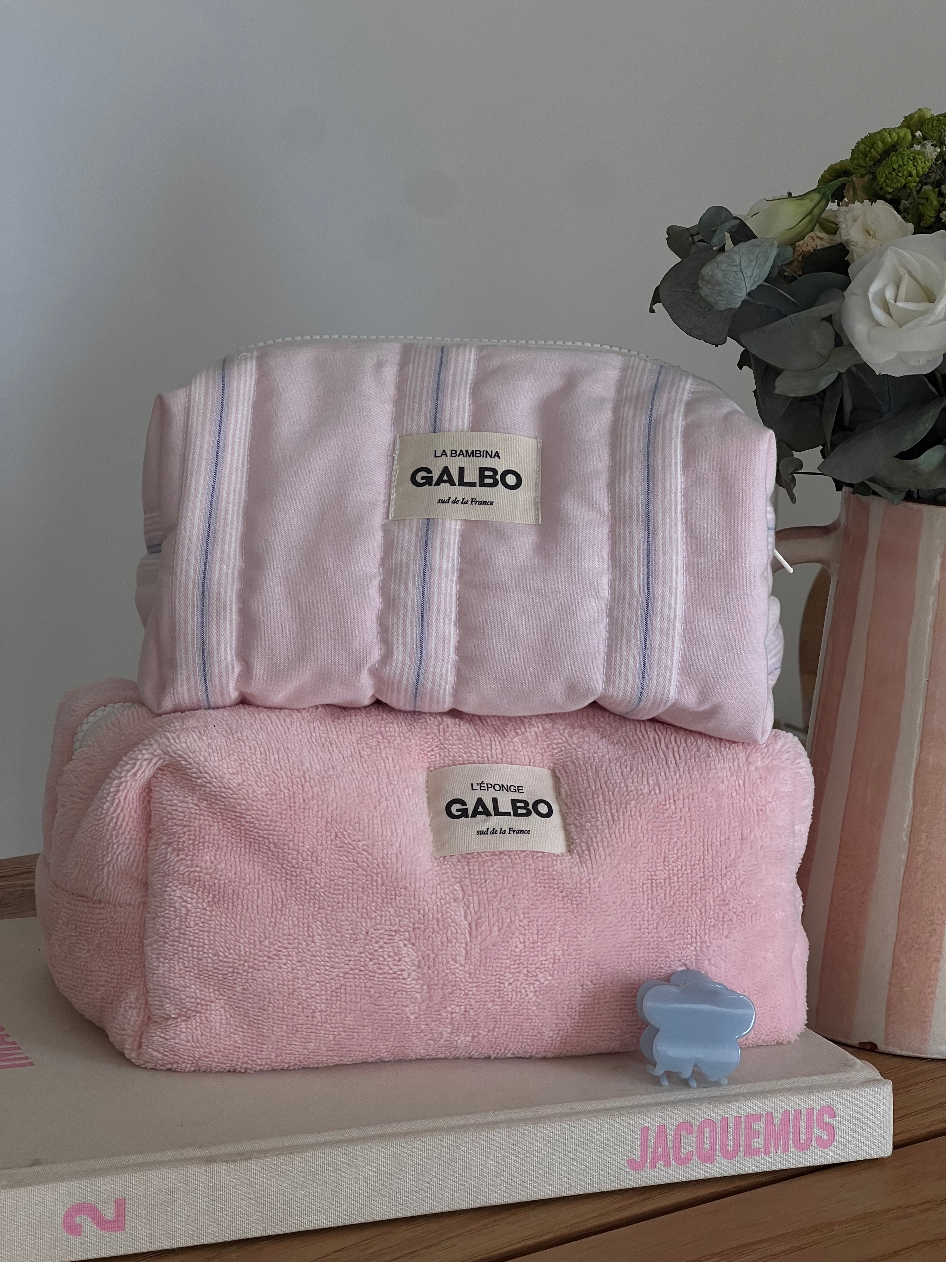 LA BAMBINA - matelassée rose rayée bleue