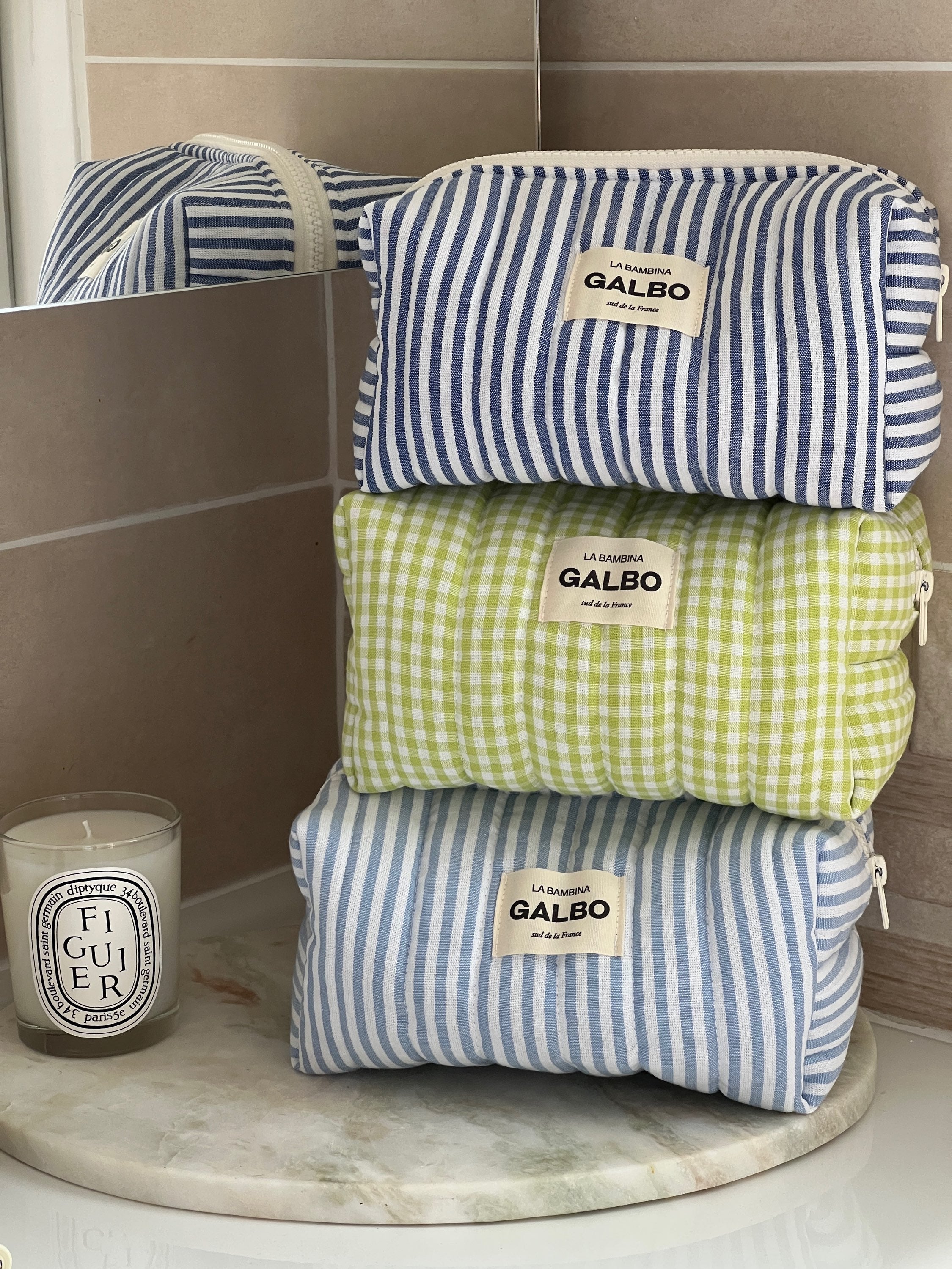 LA BAMBINA - matelassée vichy vert