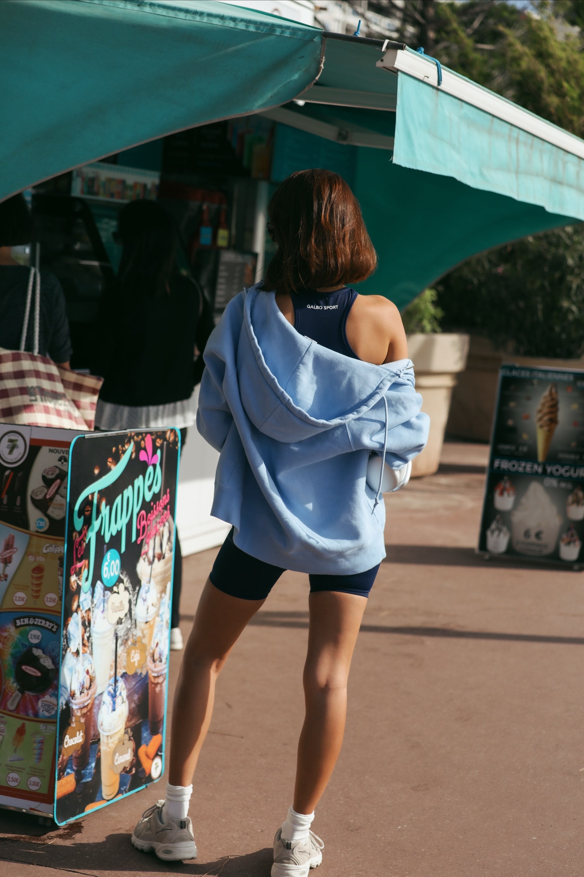 Le Hoodie Zipper Oversize Galbo Sport - Powder Blue