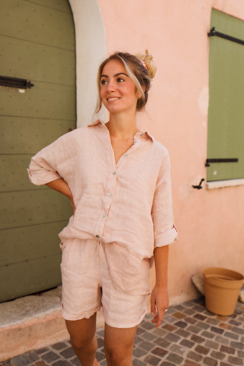 Bermuda Pollo pur lin rose