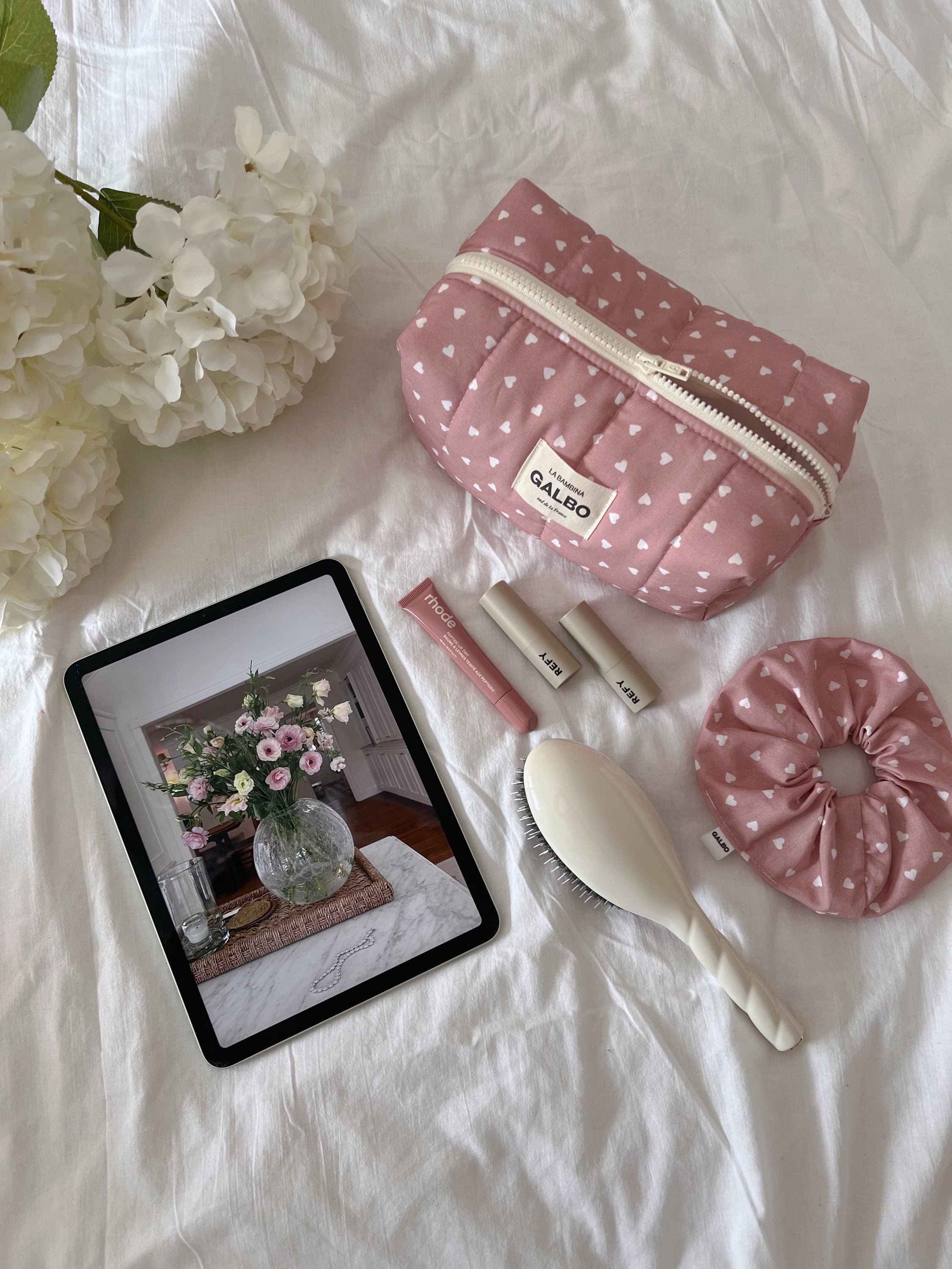 LA BAMBINA - matelassée coeurs vieux rose 🎀