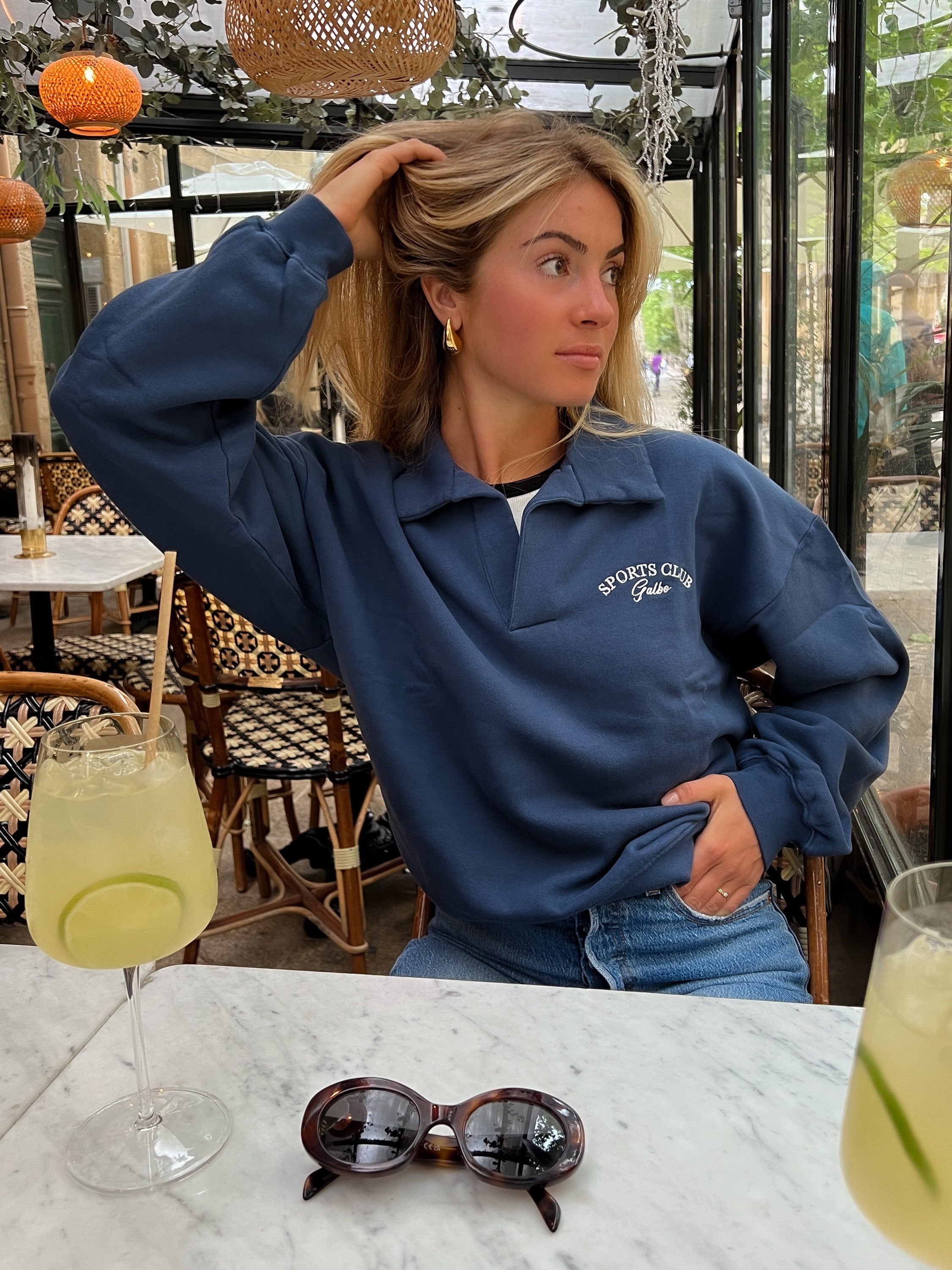 Le Polo Sweat oversize Galbo Sport - Blueberry 🫐