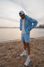 Le Hoodie Zipper Oversize Galbo Sport - Powder Blue