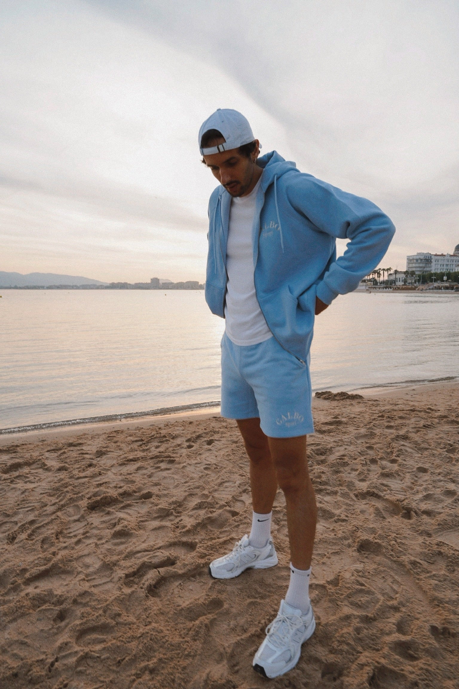 Le Hoodie Zipper Oversize Galbo Sport - Powder Blue