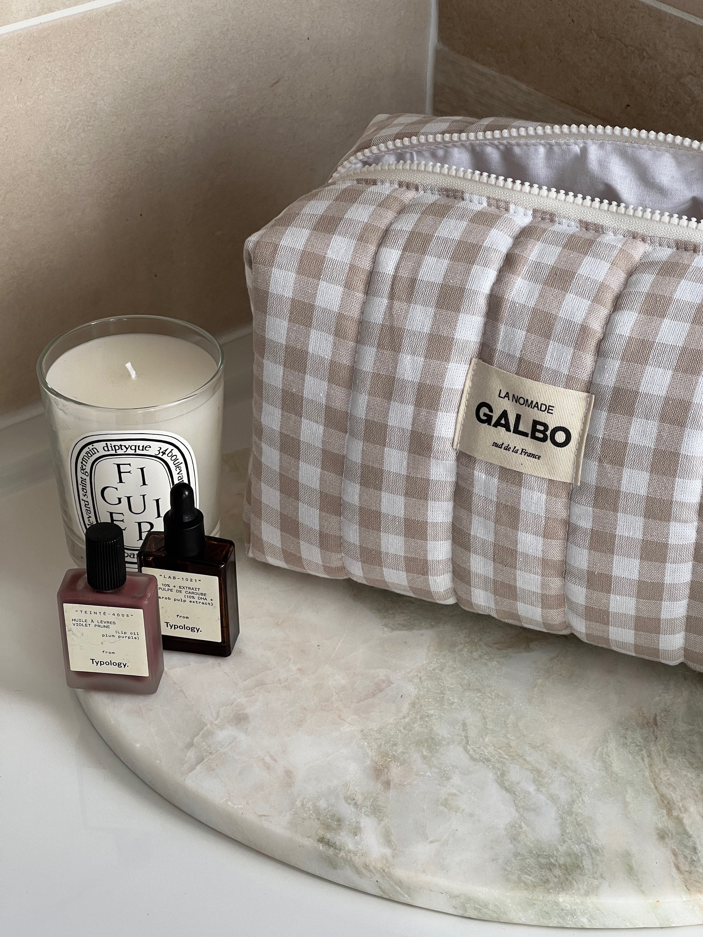LA NOMADE - matelassée vichy beige
