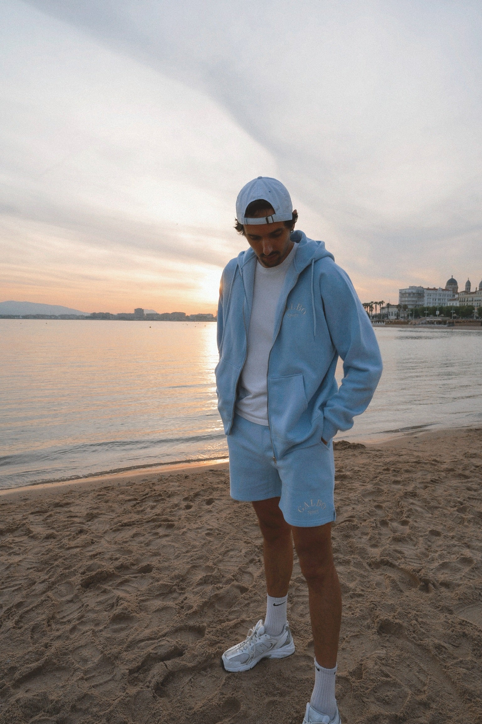 Le Hoodie Zipper Oversize Galbo Sport - Powder Blue