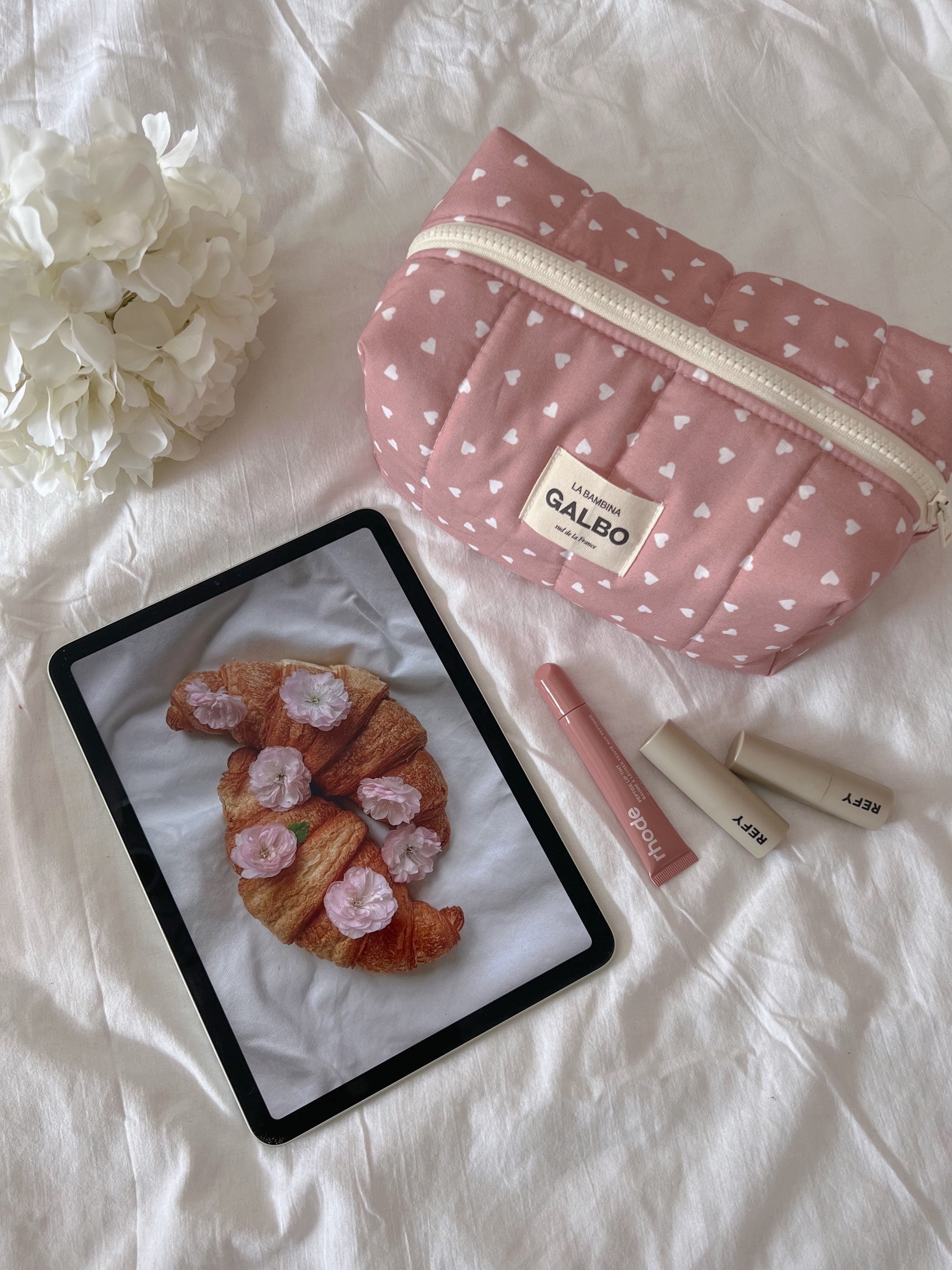 LA BAMBINA - matelassée coeurs vieux rose 🎀
