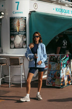 Le Hoodie Zipper Oversize Galbo Sport - Powder Blue