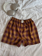 Caleçon Scotty - tartan Camel/Bordeaux