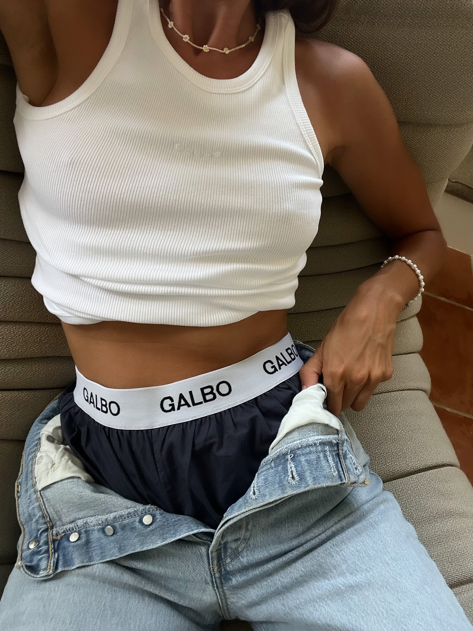 Le Débardeur LONG Galbo - Soft White