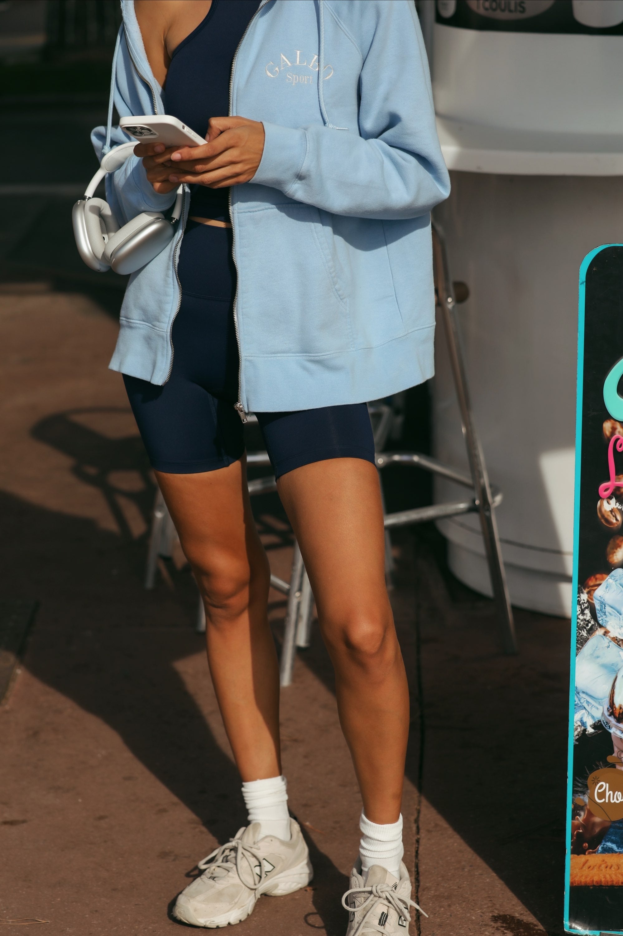 Le Hoodie Zipper Oversize Galbo Sport - Powder Blue