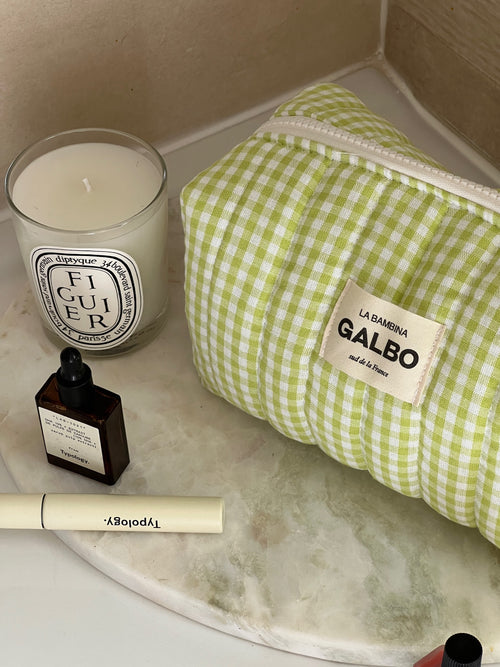 LA BAMBINA - green gingham quilted