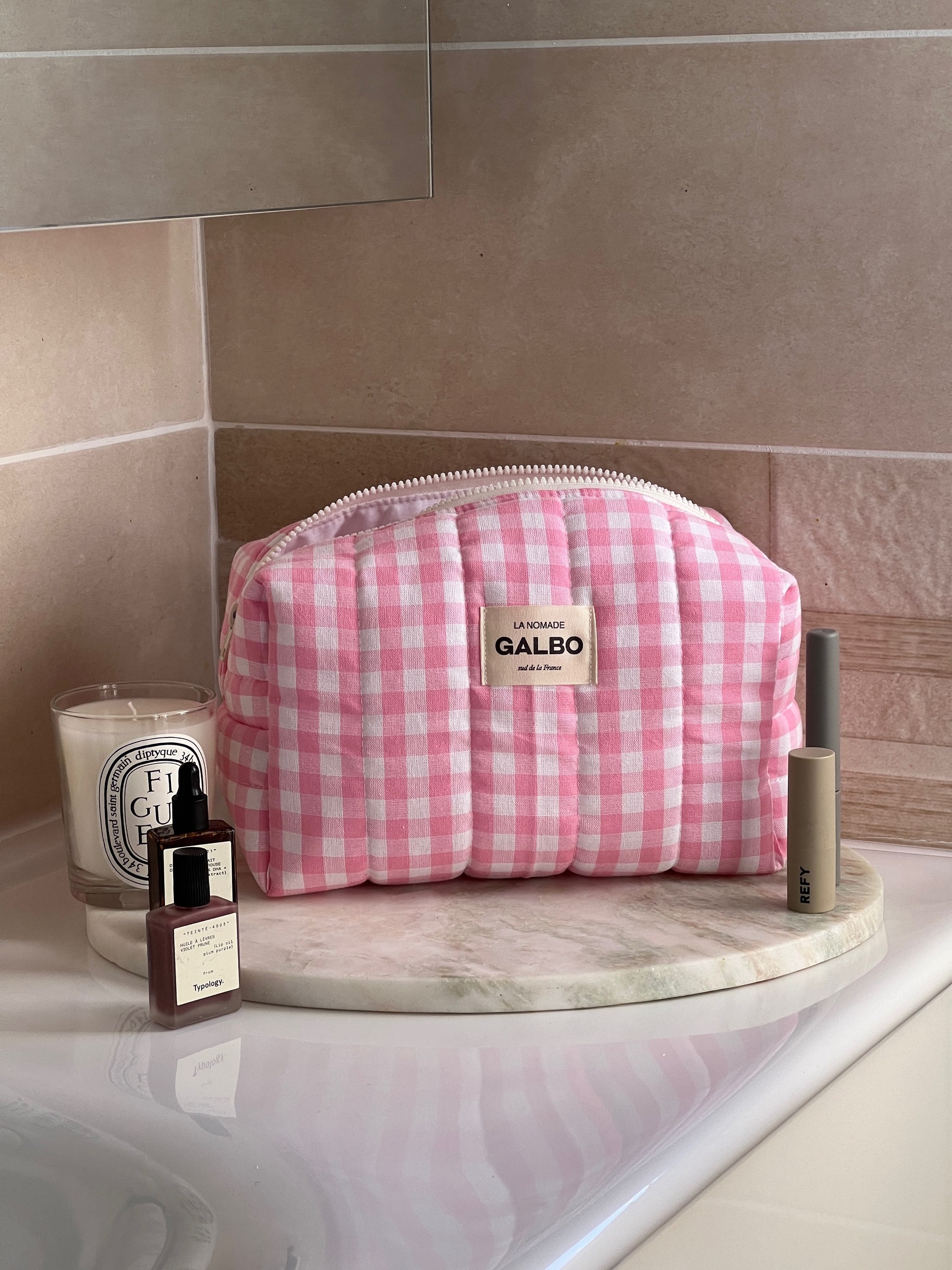 LA NOMADE - matelassée vichy rose