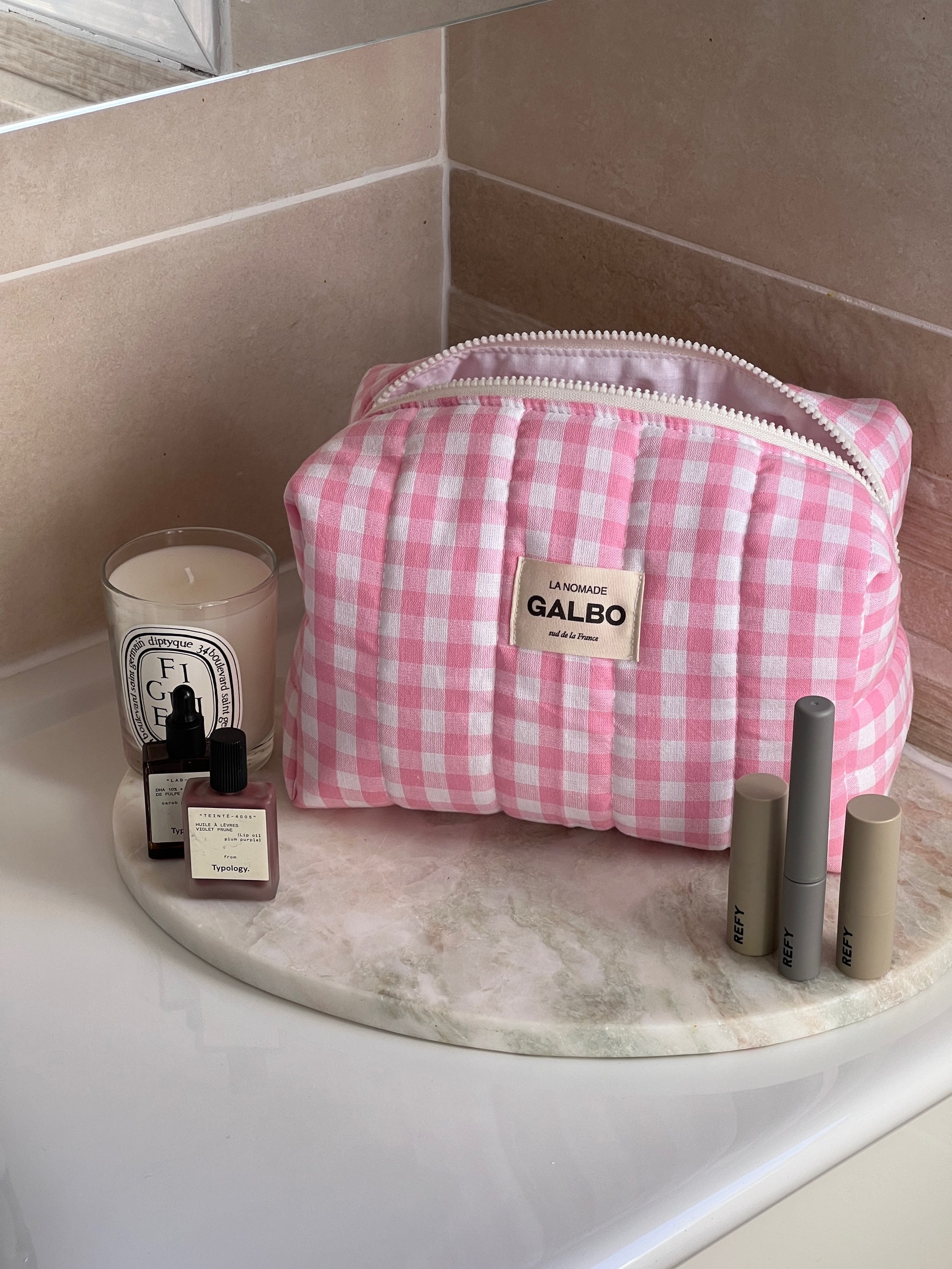 LA NOMADE - matelassée vichy rose