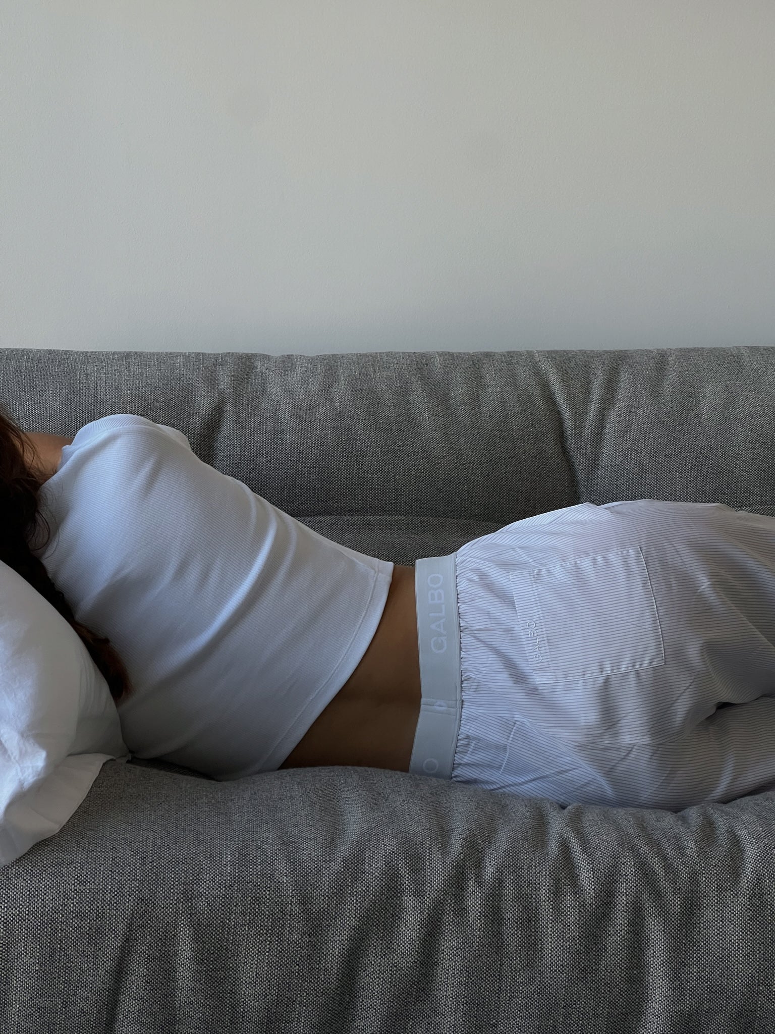 Le Pantalon Galbo RAYÉ GRIS ☁️