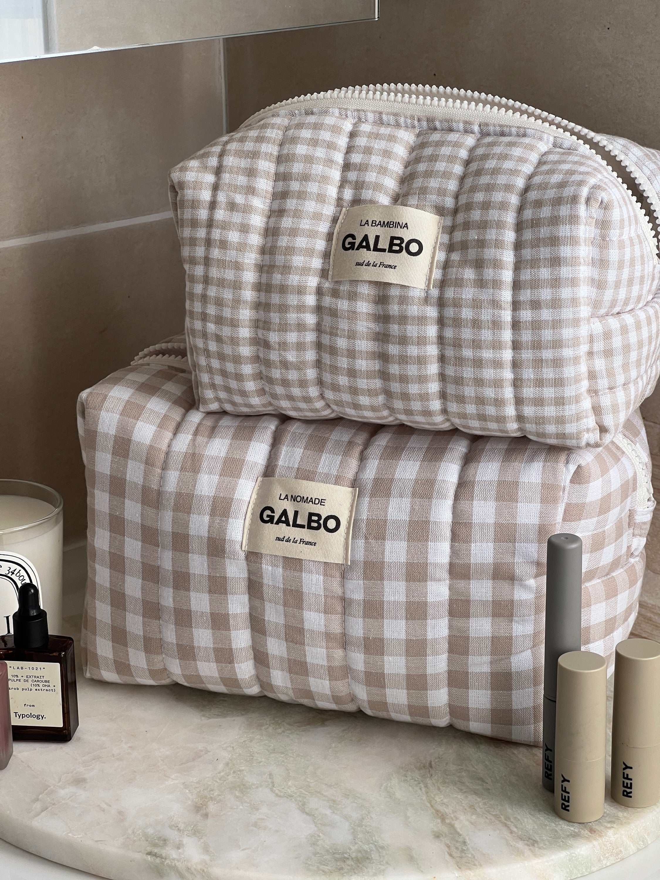 LA NOMADE - matelassée vichy beige