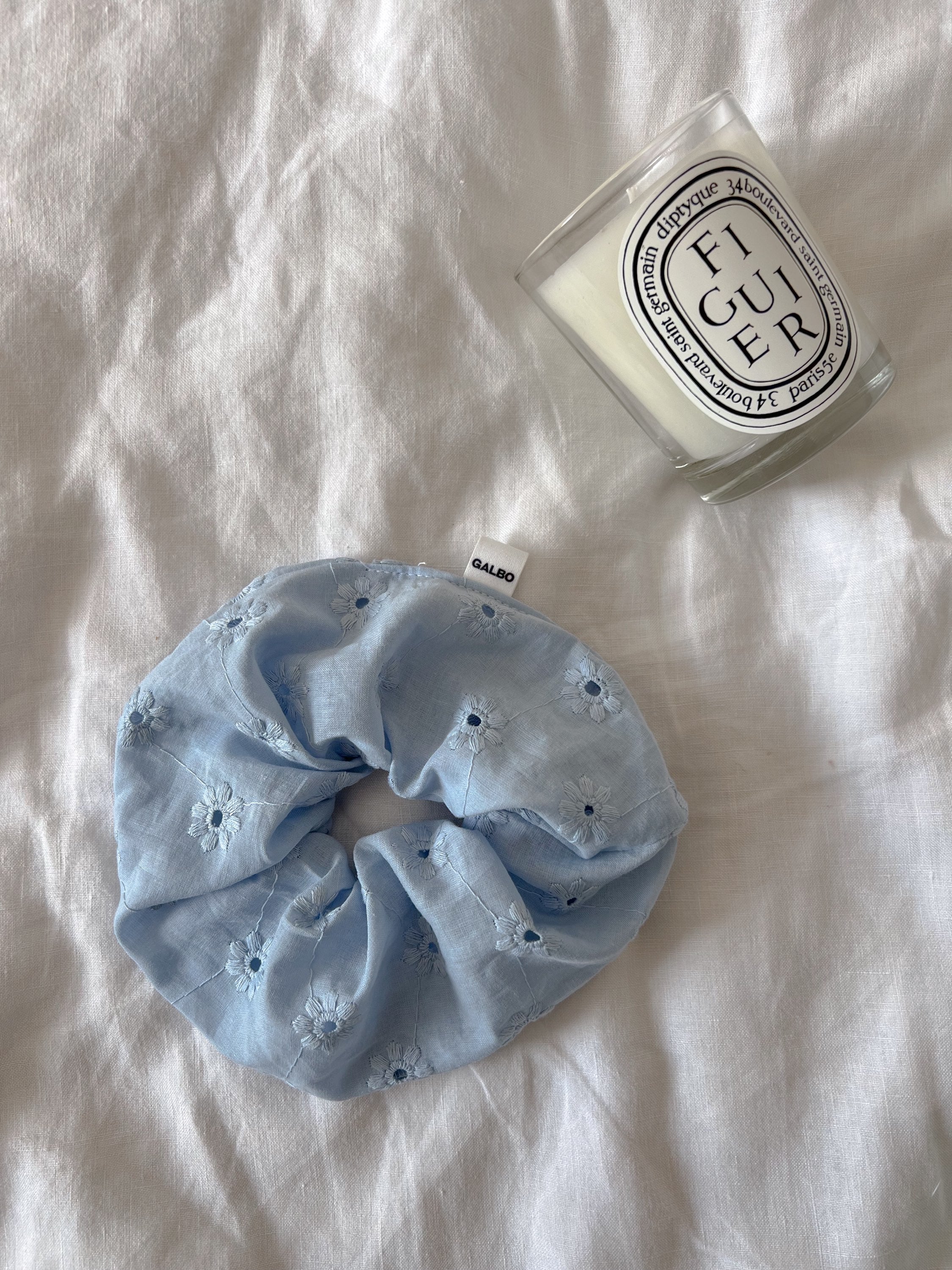Chouchou marguerite Mediterranean Blue 🐬