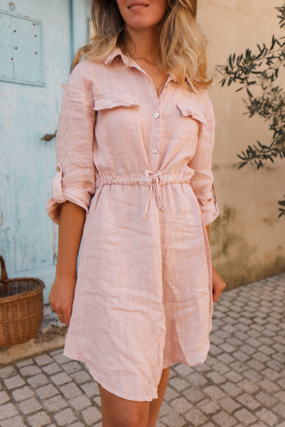 Robe Sahara pur lin rose