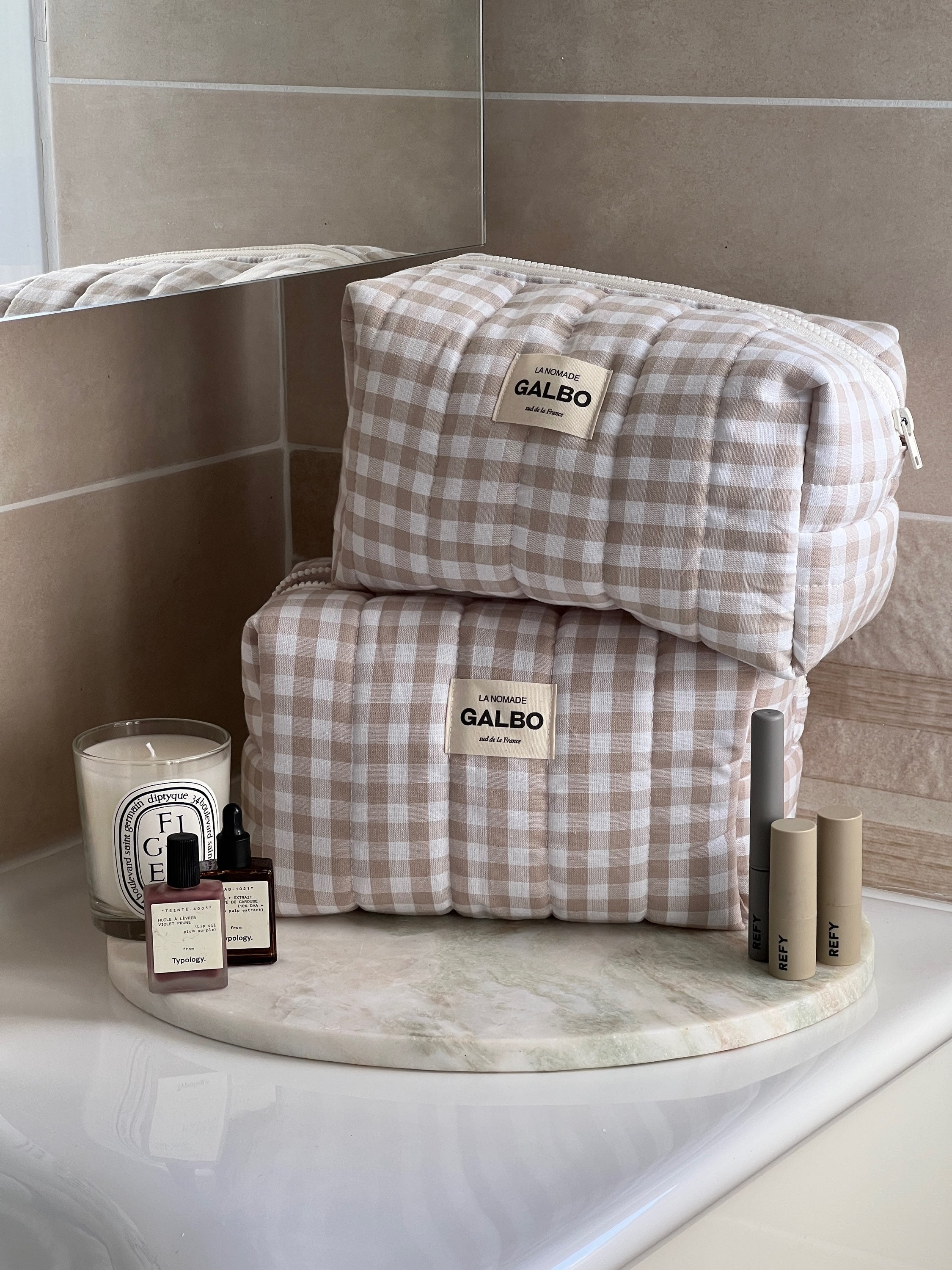 LA NOMADE - matelassée vichy beige