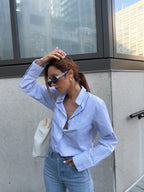 La chemise Galbo rayée NAVY BLUE 💙