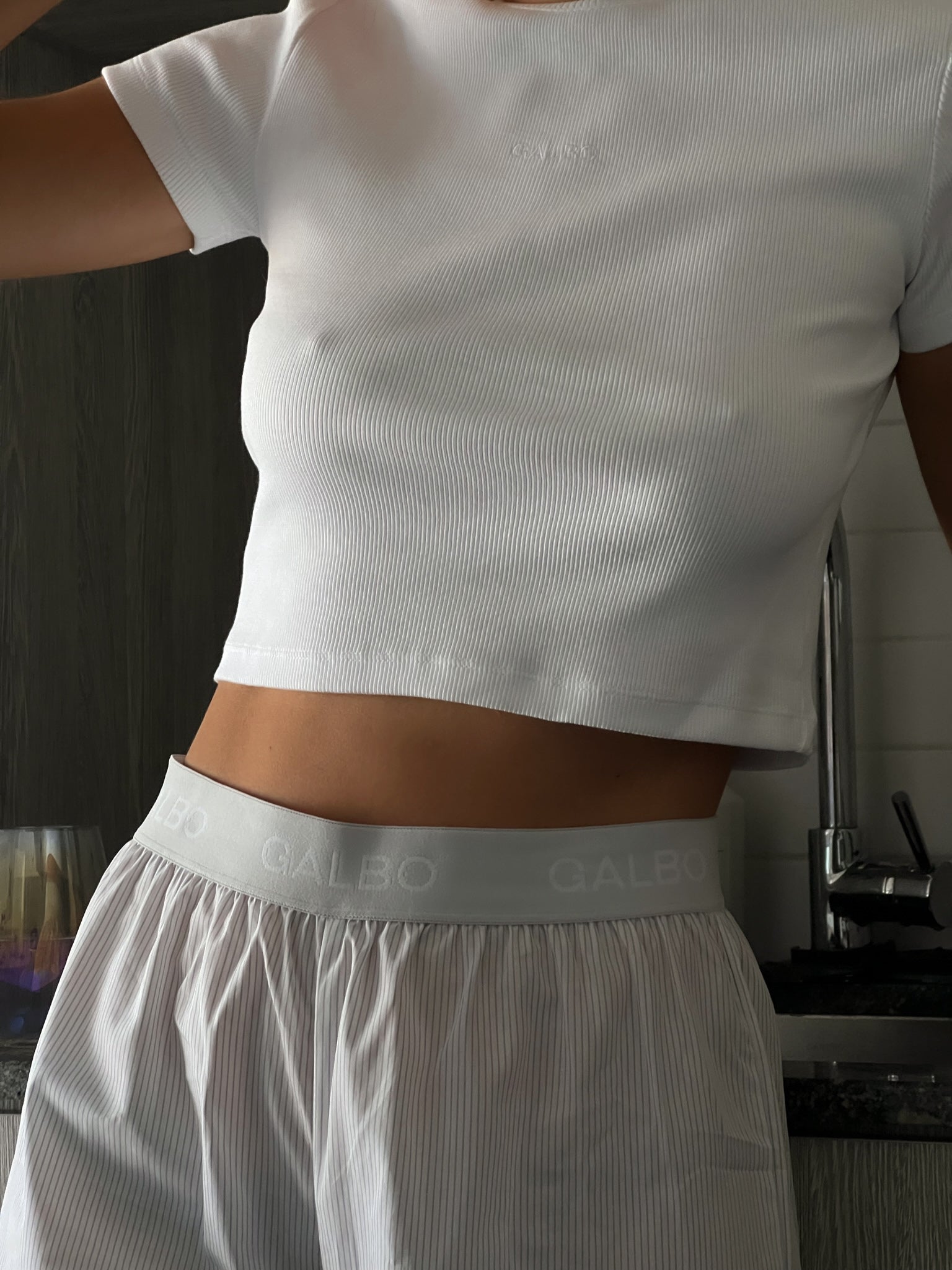 Le Pantalon Galbo RAYÉ GRIS ☁️