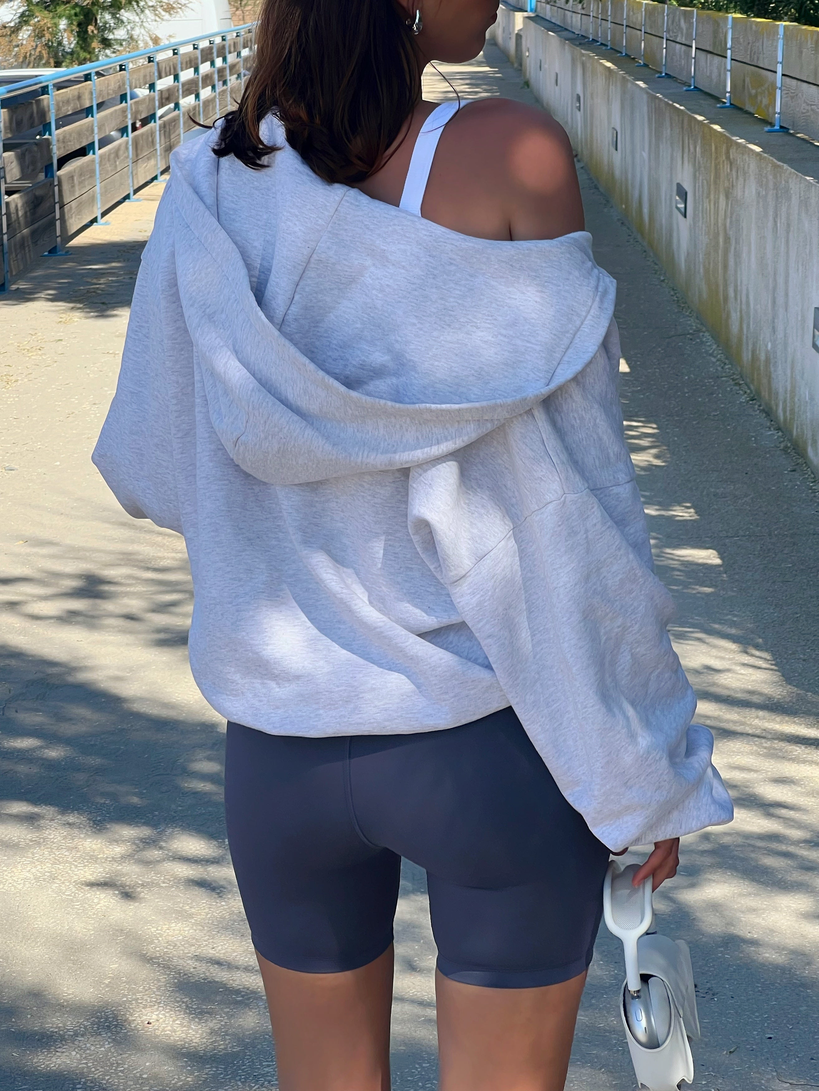 Le hoodie zipper oversize Galbo Sport - Grey Melange