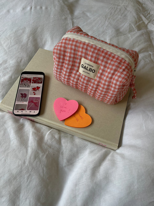 LA BAMBINA - Coral Gingham quilted