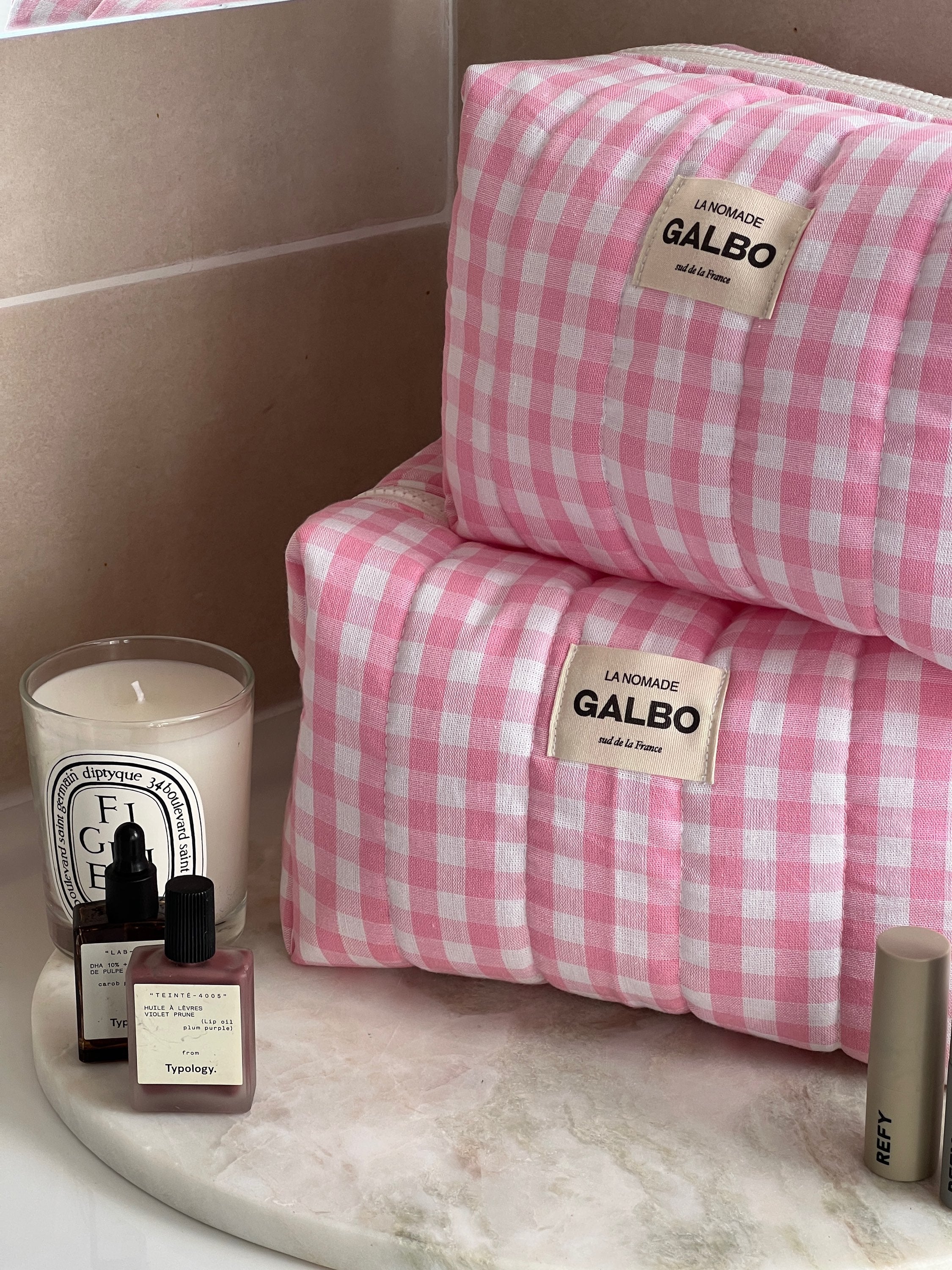 LA NOMADE - matelassée vichy rose