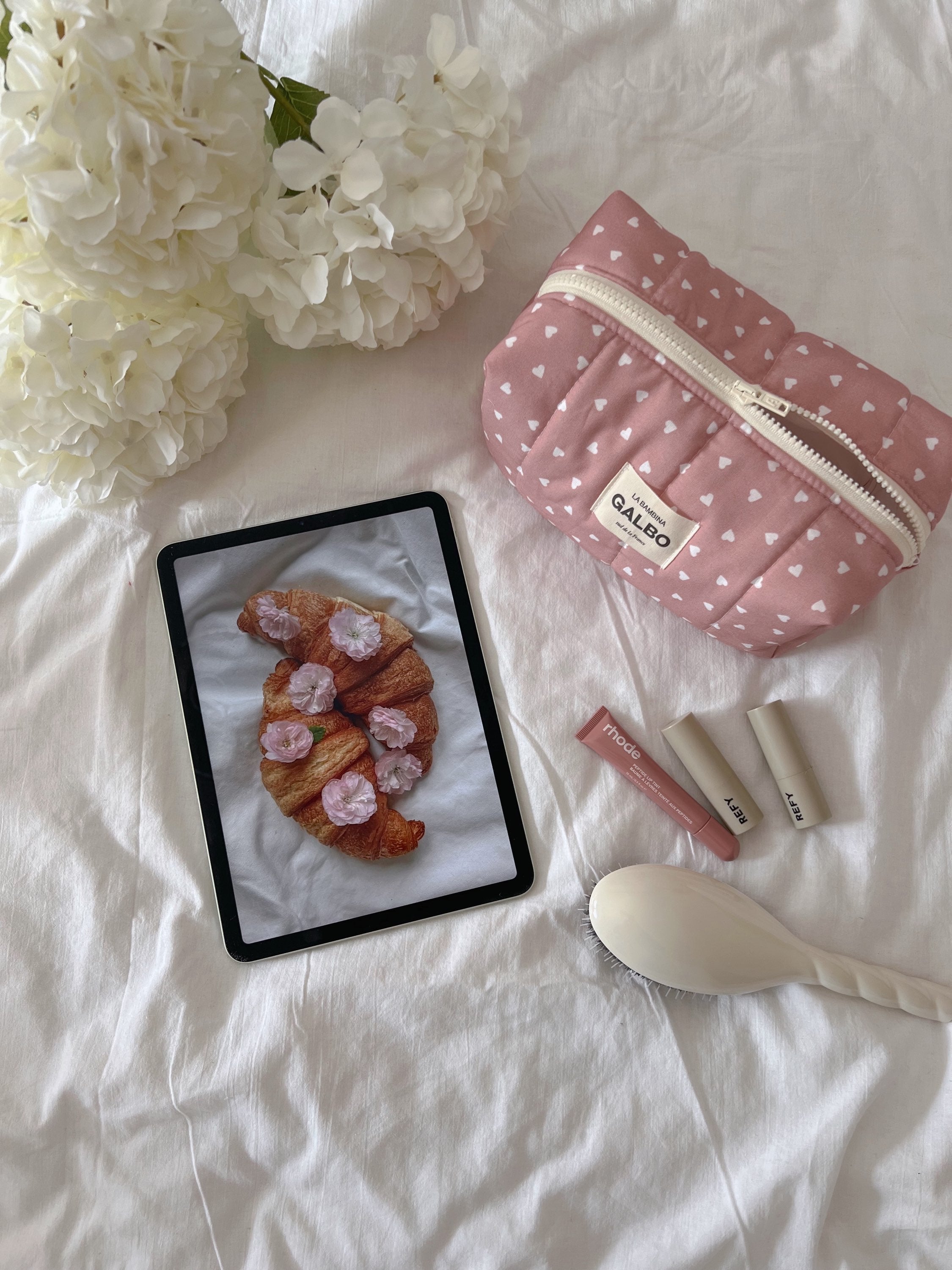 LA BAMBINA - matelassée coeurs vieux rose 🎀