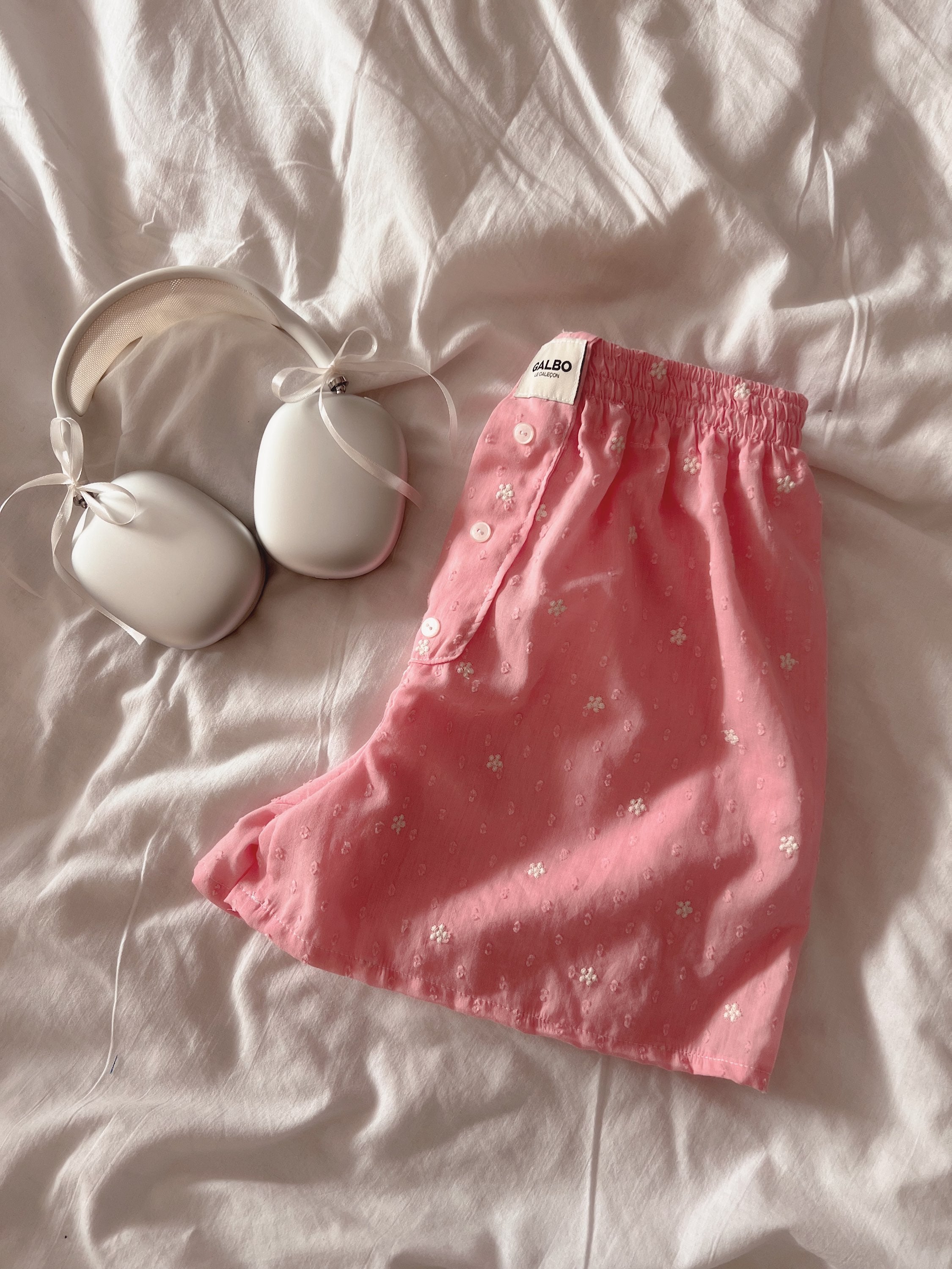 Caleçon Calvi plumetis et fleurs Candy Pink 🌸