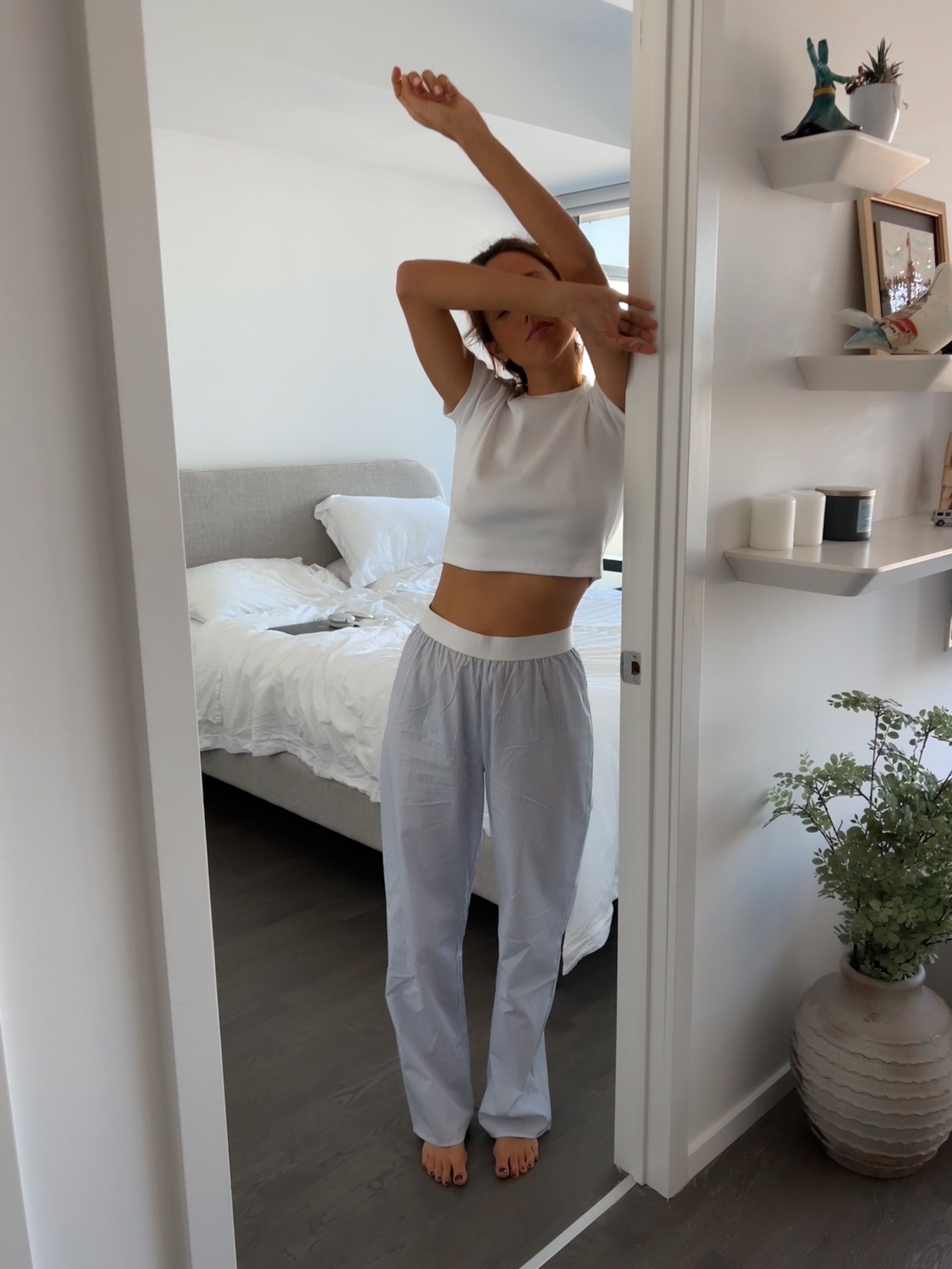 Le Pantalon Galbo rayé NAVY BLUE 💙