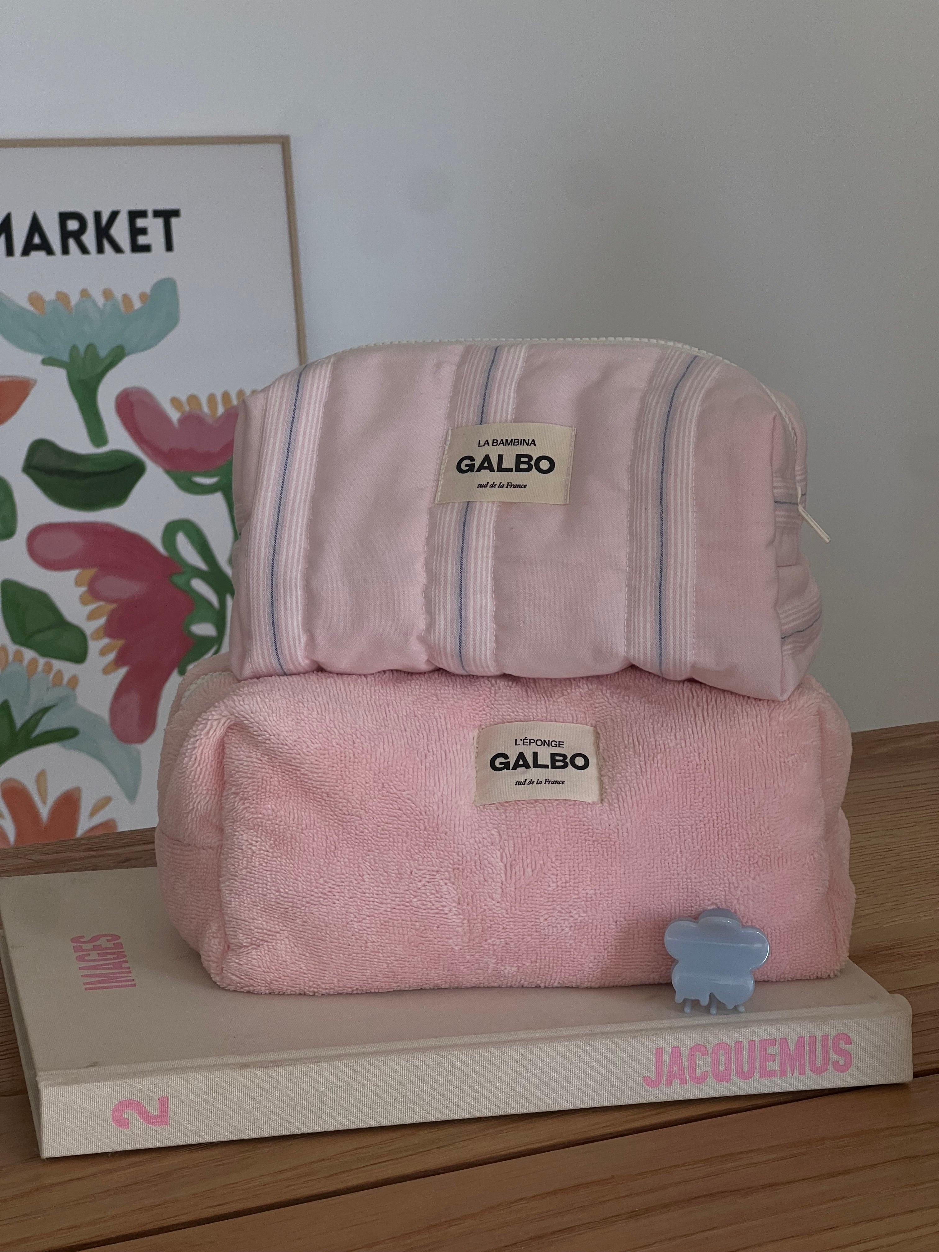 LA BAMBINA - matelassée rose rayée bleue
