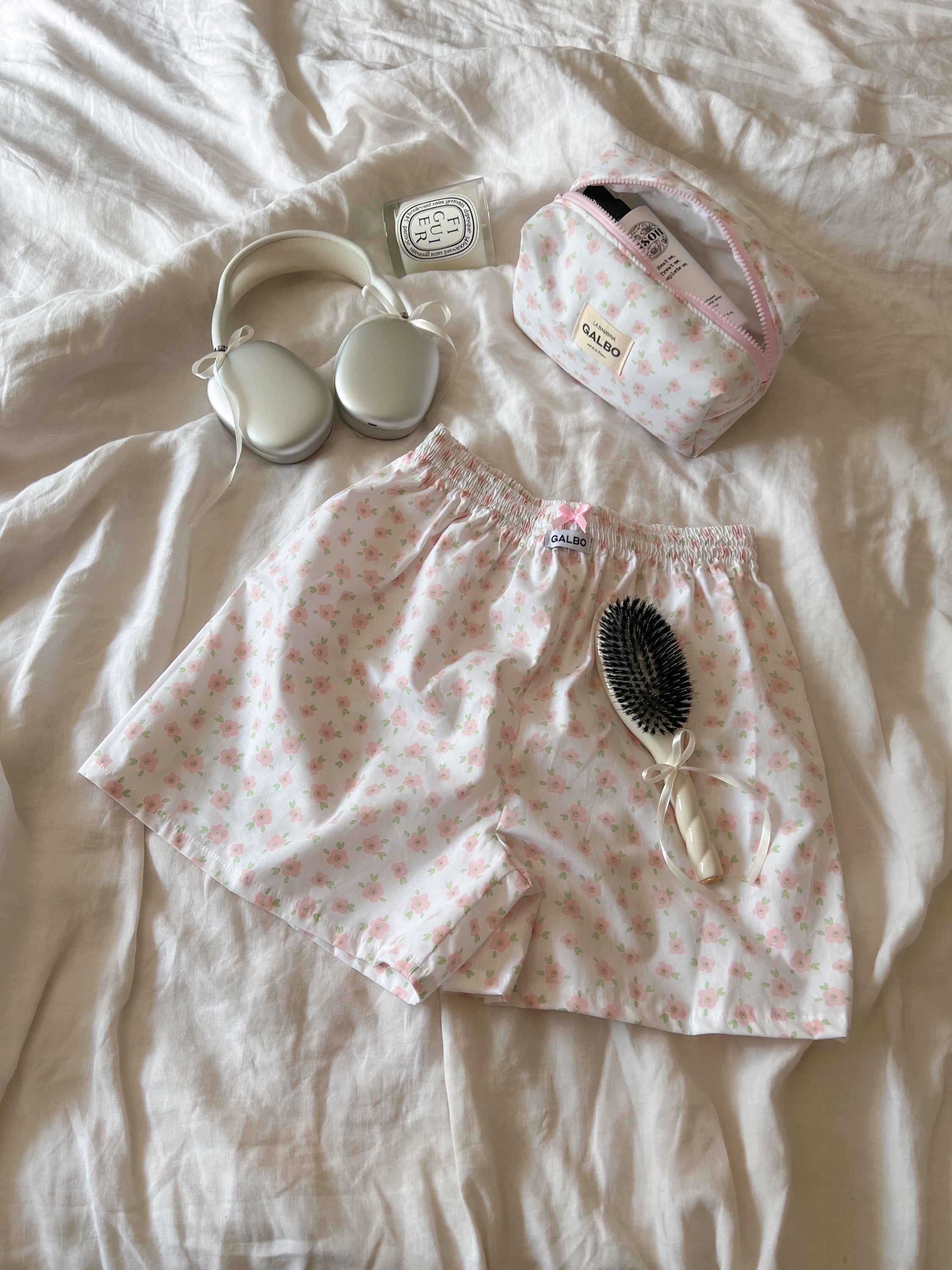 Short Sanary fleurs & noeud rose 🎀
