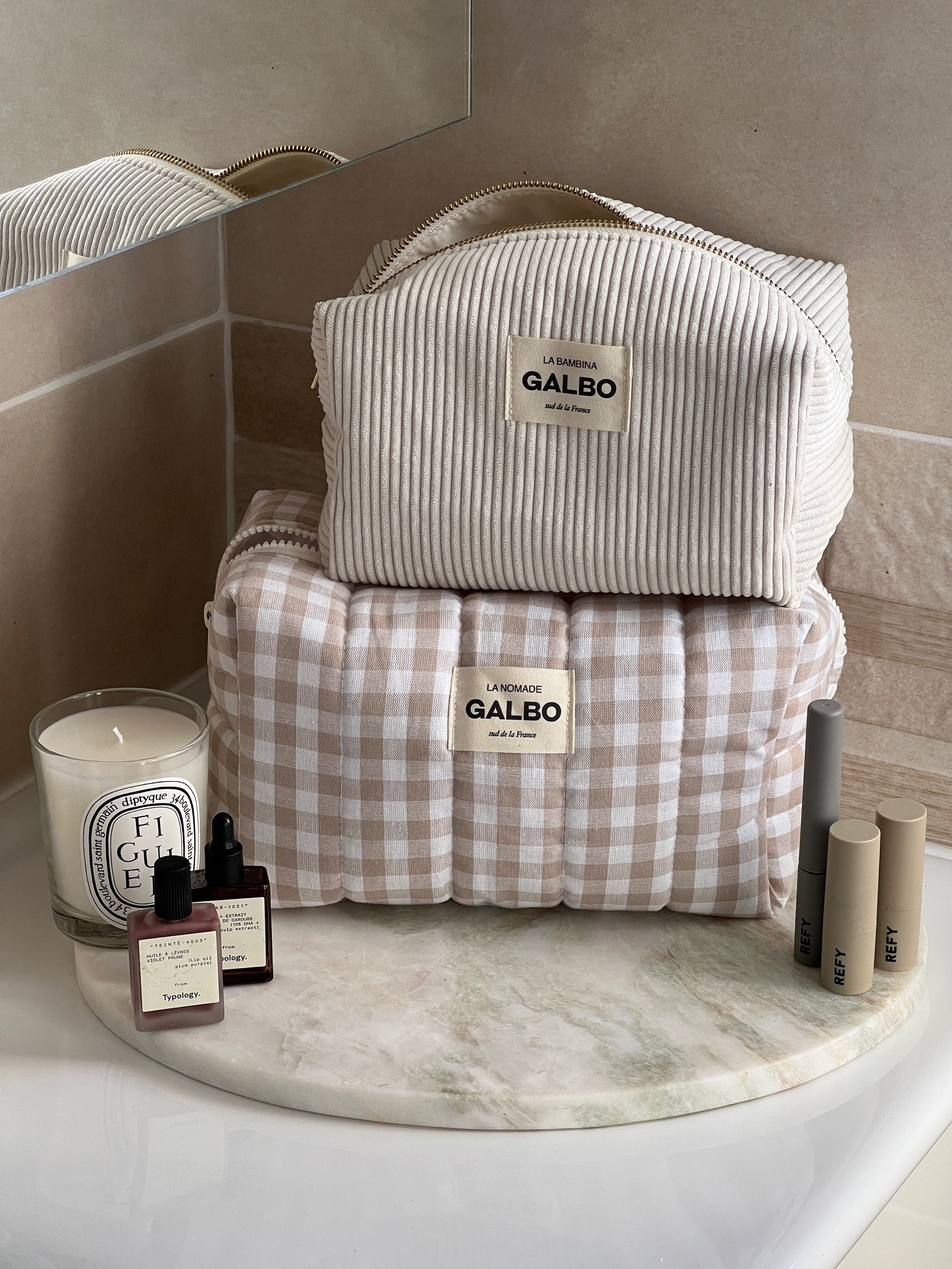 LA NOMADE - matelassée vichy beige