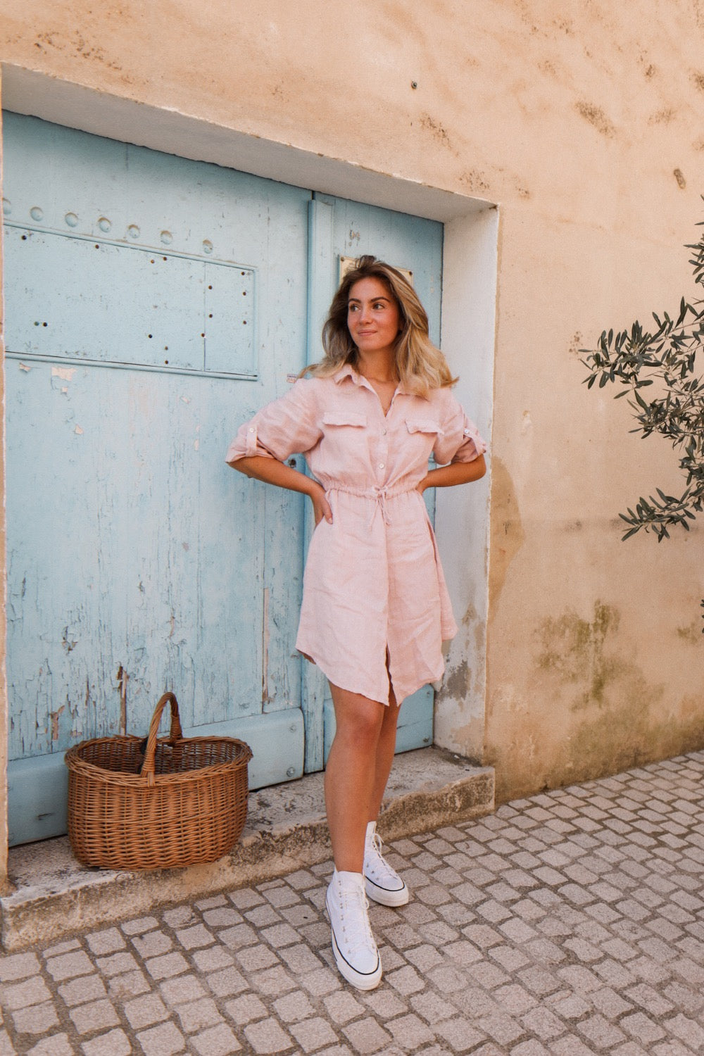 Robe Sahara pur lin rose