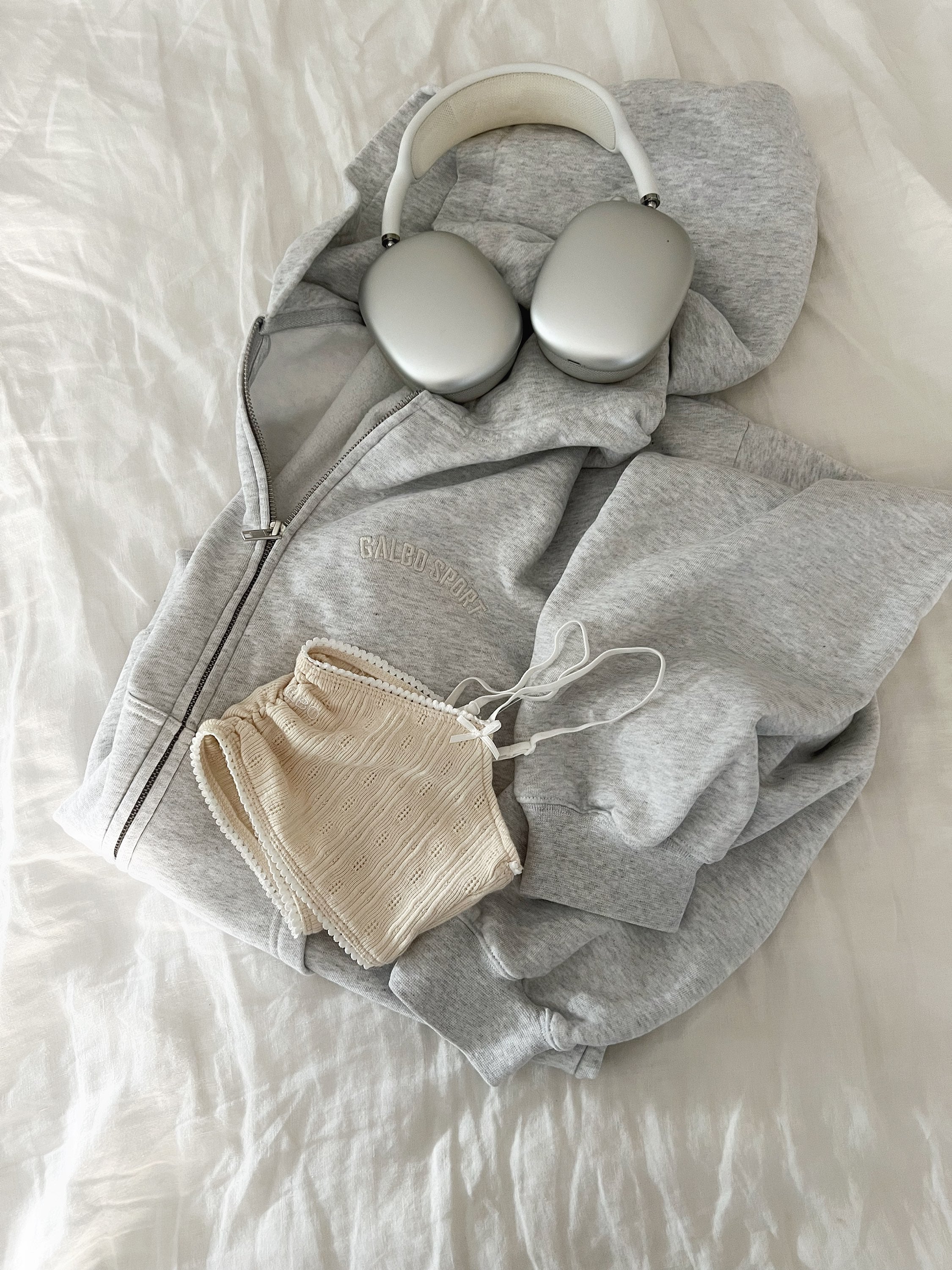 Le hoodie zipper oversize Galbo Sport - Grey Melange