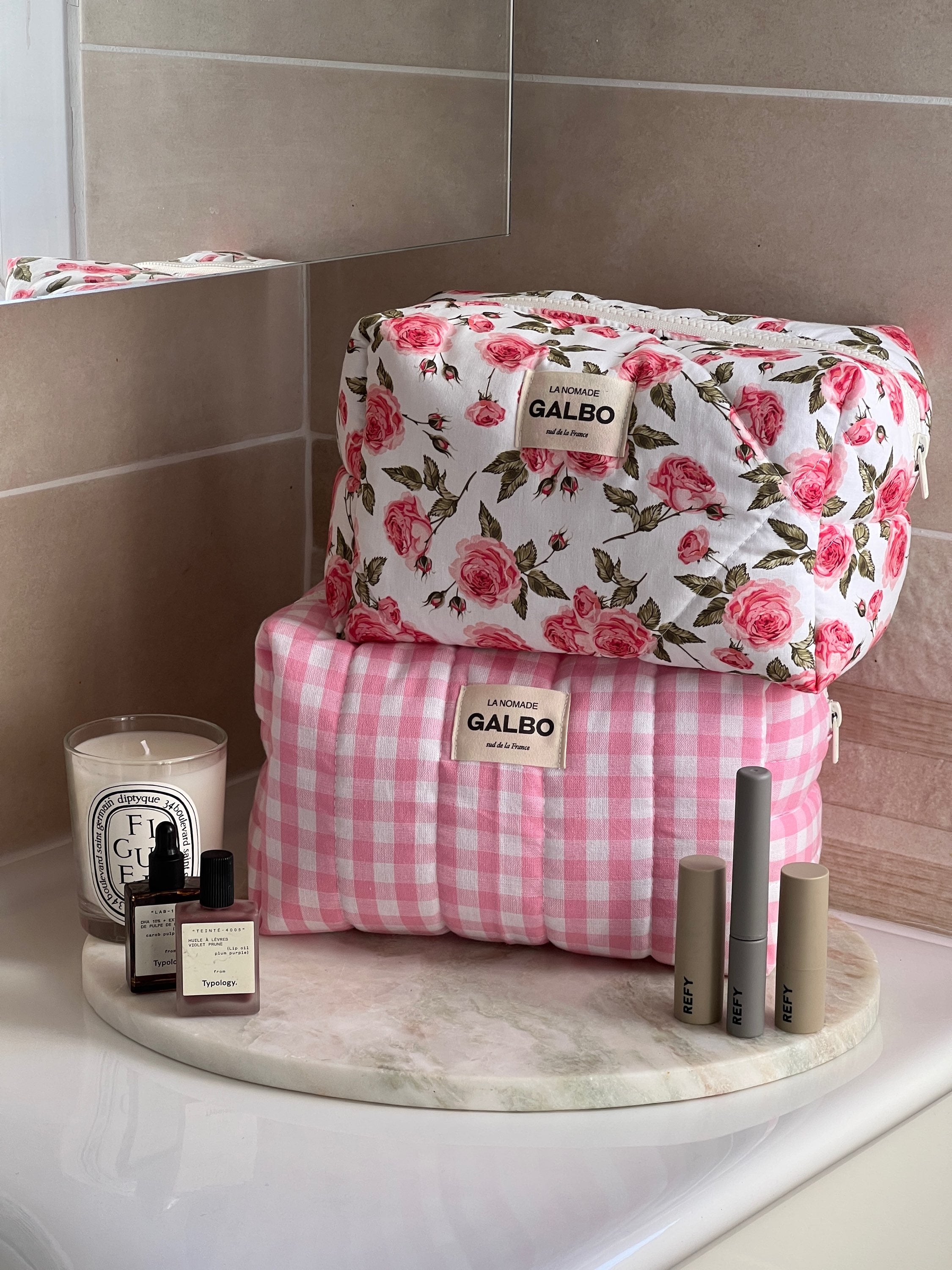 LA NOMADE - matelassée vichy rose