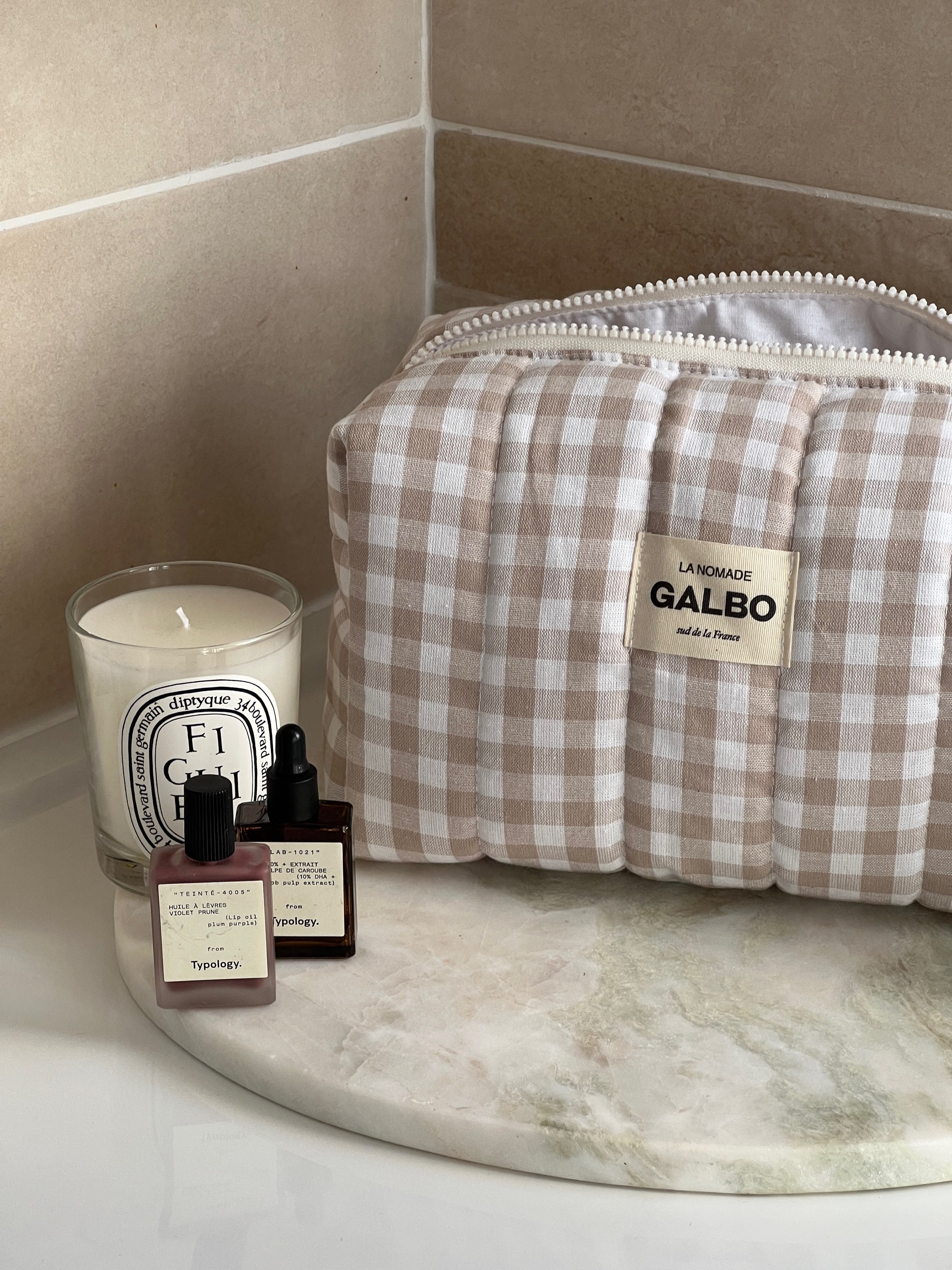 LA NOMADE - matelassée vichy beige